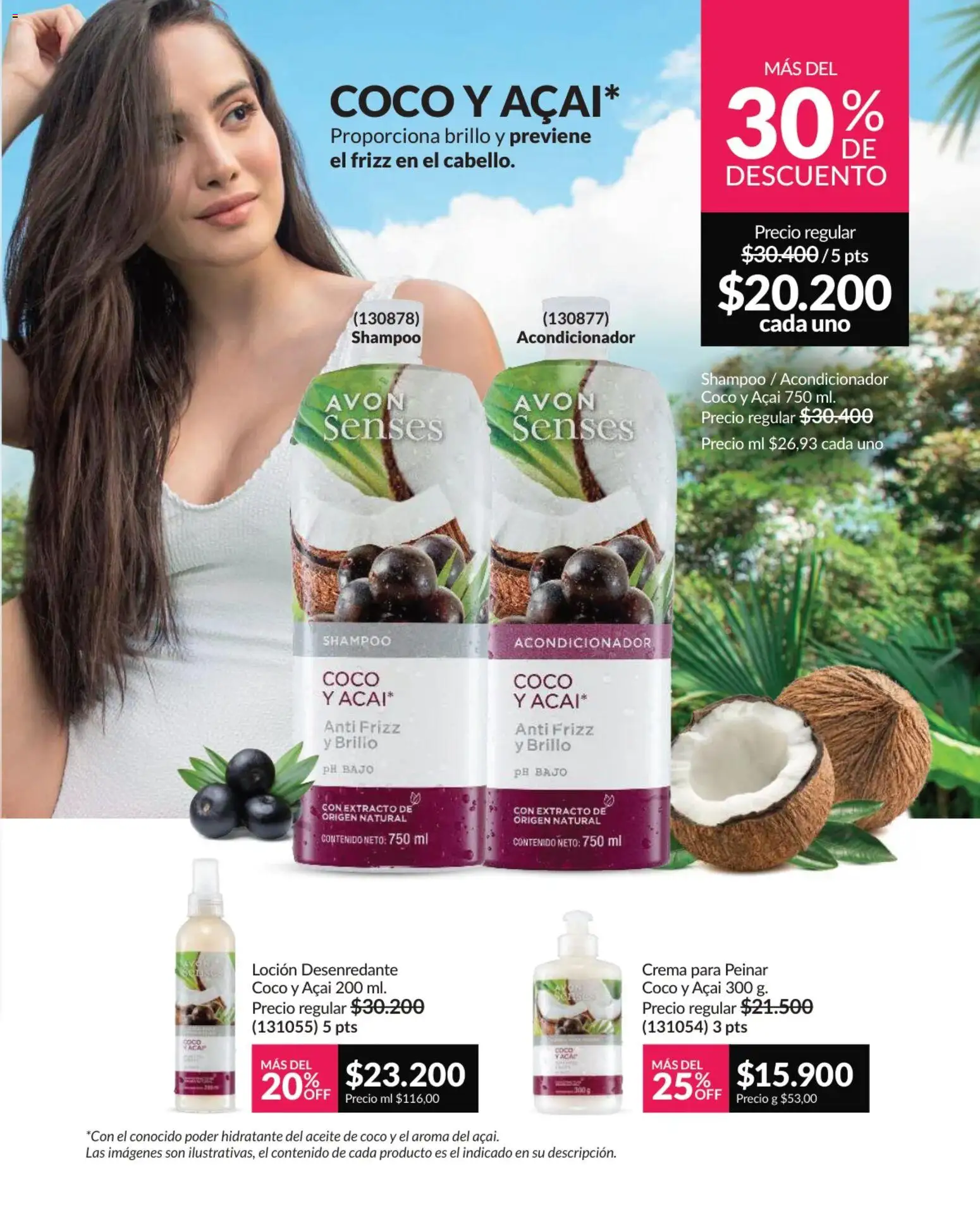 Avon revista - valida desde el 02.01.2026 | Página: 155 | Productos: Brillo, Coco, Acondicionador, Aceite