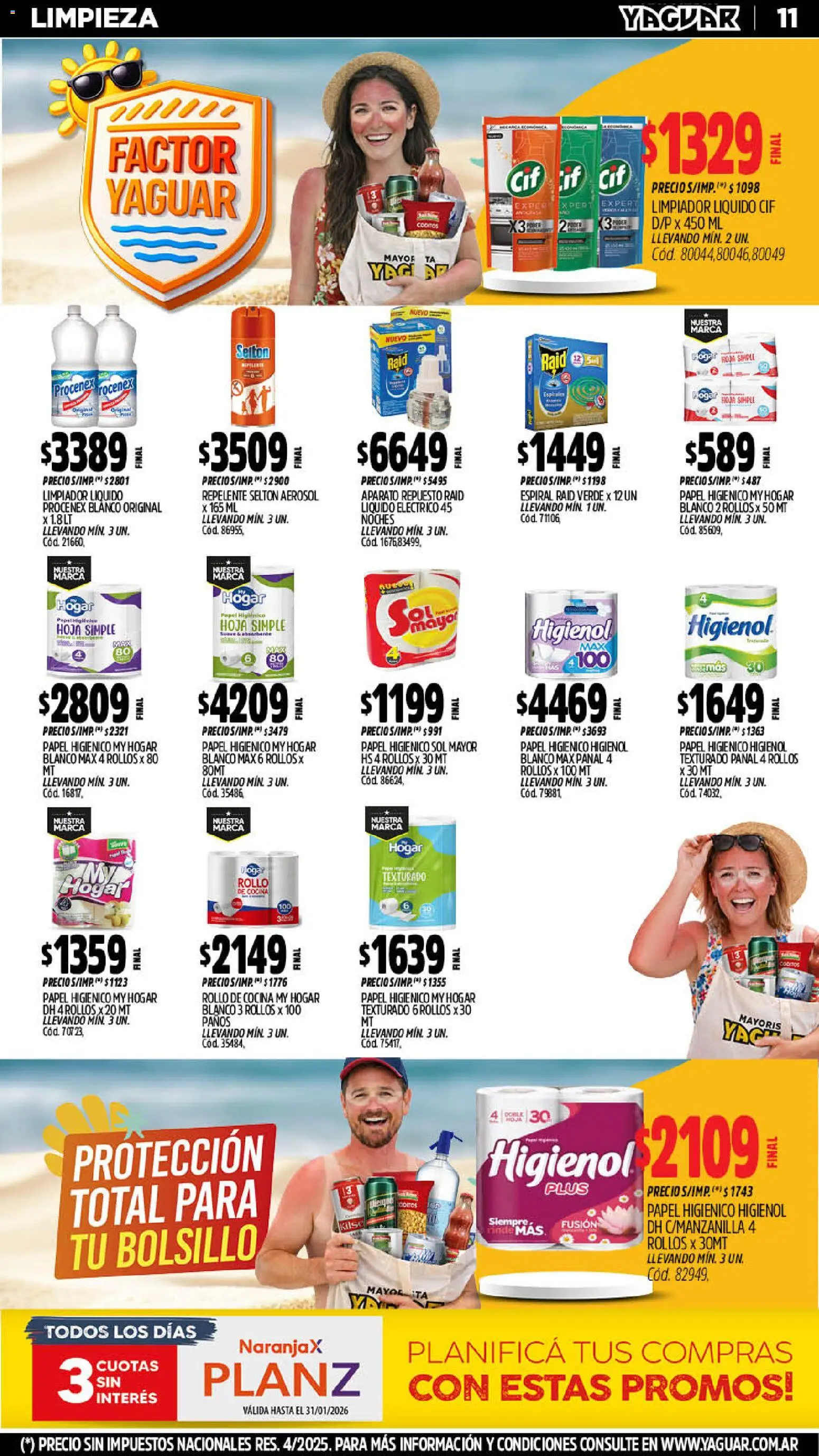 Yaguar - Oferta Semanal Córdoba │ válido desde el 19.01.2026 | Página: 11 | Productos: Repelente, Papel higiénico, Cocina, Limpiador
