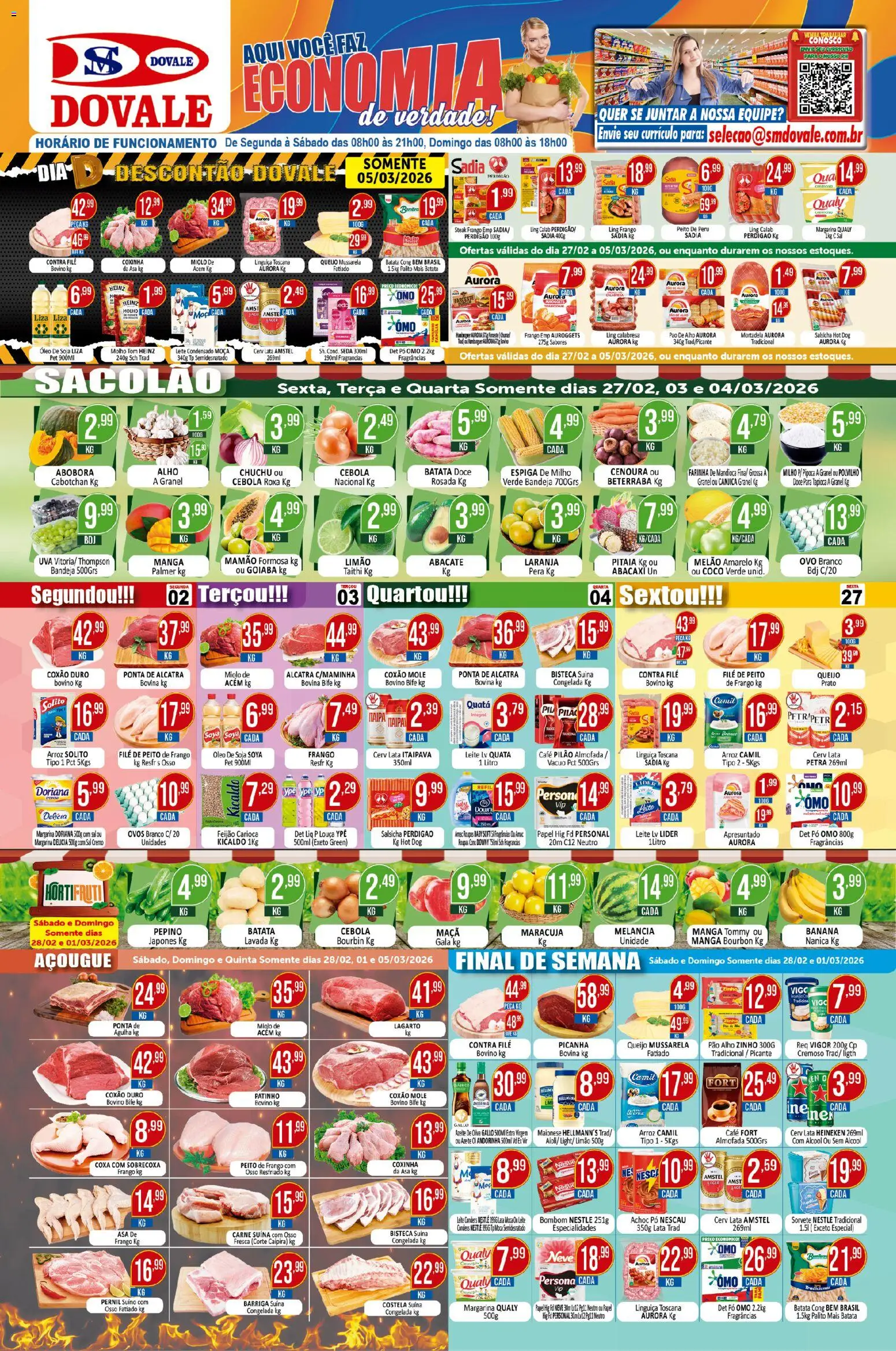 Dovale Folheto - válido de 27.02.2026 | Página: 1 | Produtos: Abóbora, Asa de frango, Mamão, Azeite