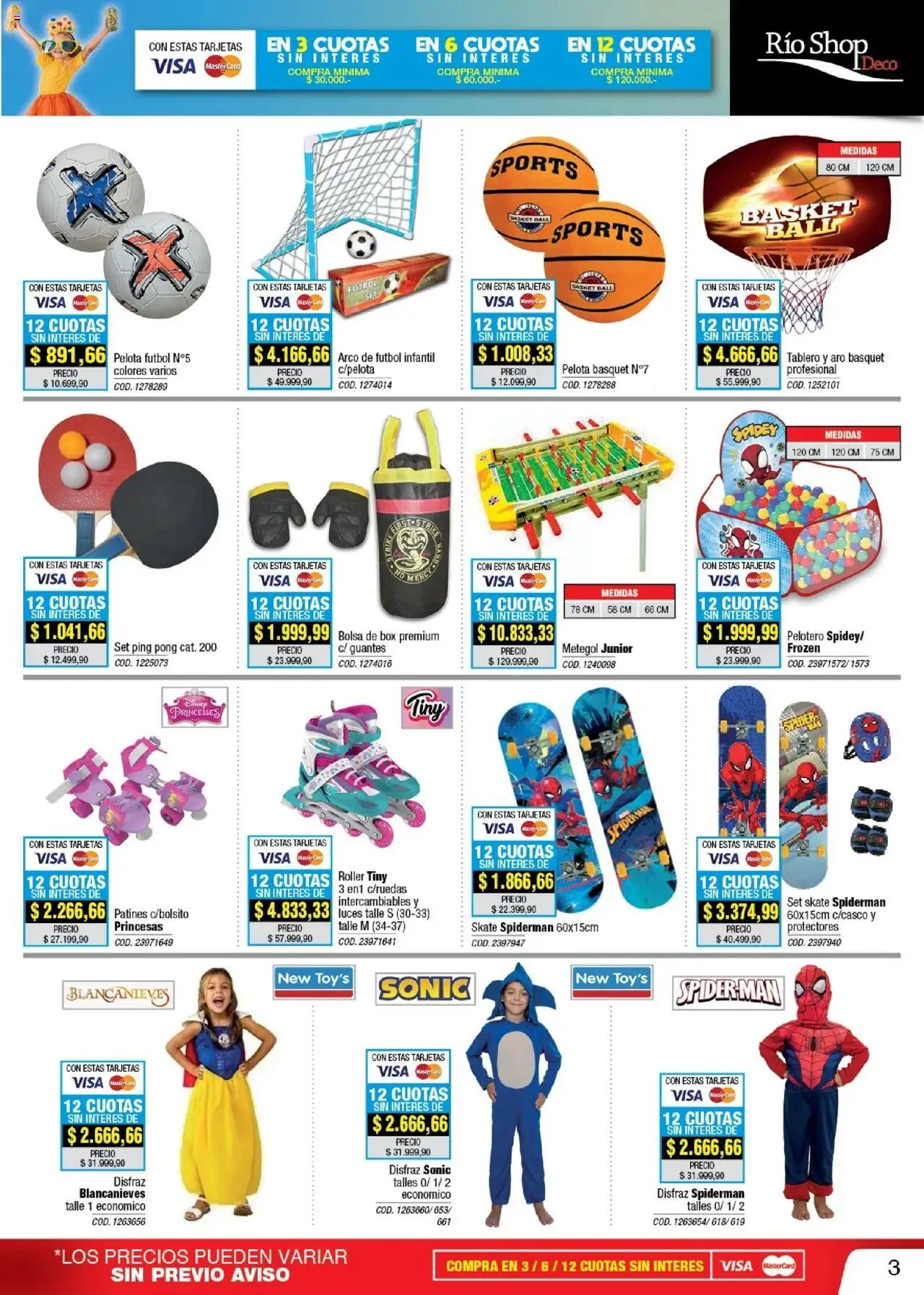 Río Shop Deco catálogo │ válido desde el 01.08.2025 | Página: 3 | Productos: Bolsa, Pelota, Guantes