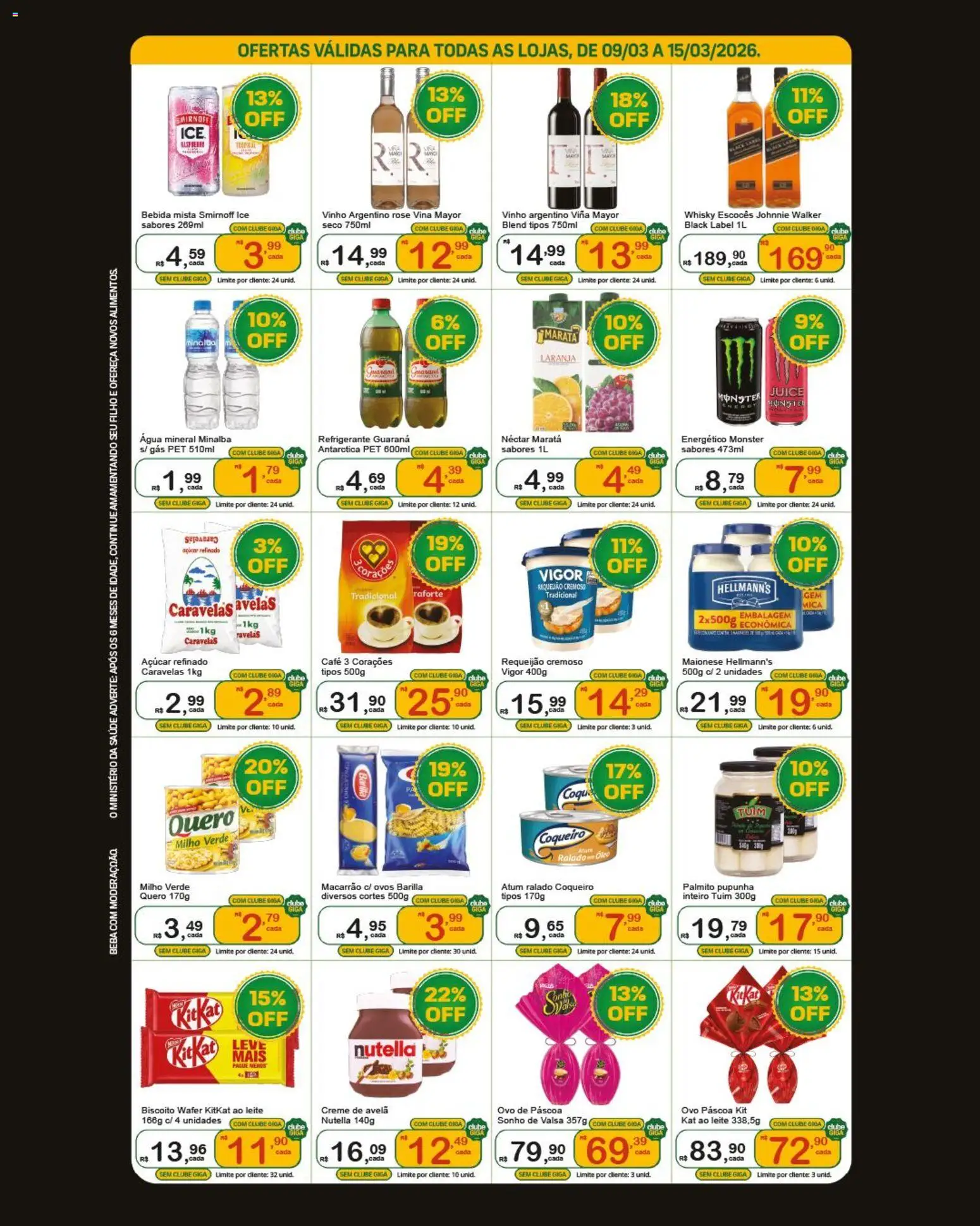 GIGA Atacado Folheto - válido de 09.03.2026 | Página: 3 | Produtos: Pupunha, Café, Creme, Avelã