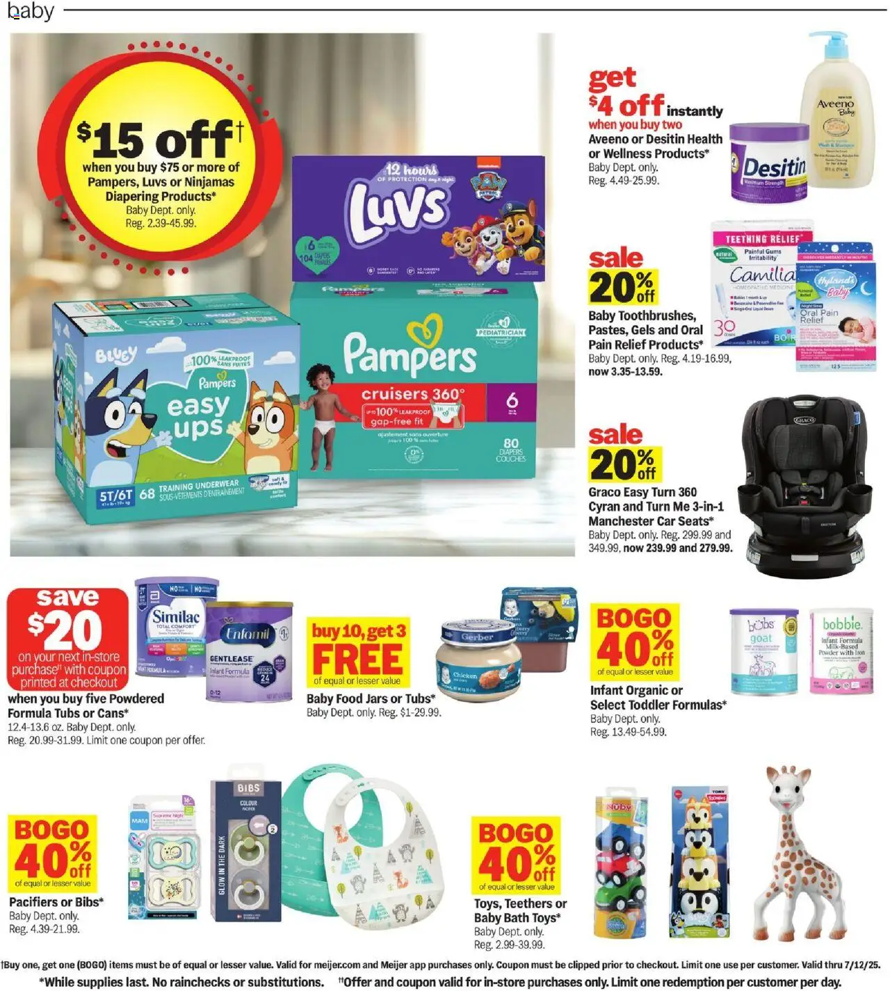 Meijer Weekly Ad - MI - valid from 06.07.2025 | Page: 36 | Products: Bath, Powder, Shampoo, Baby food