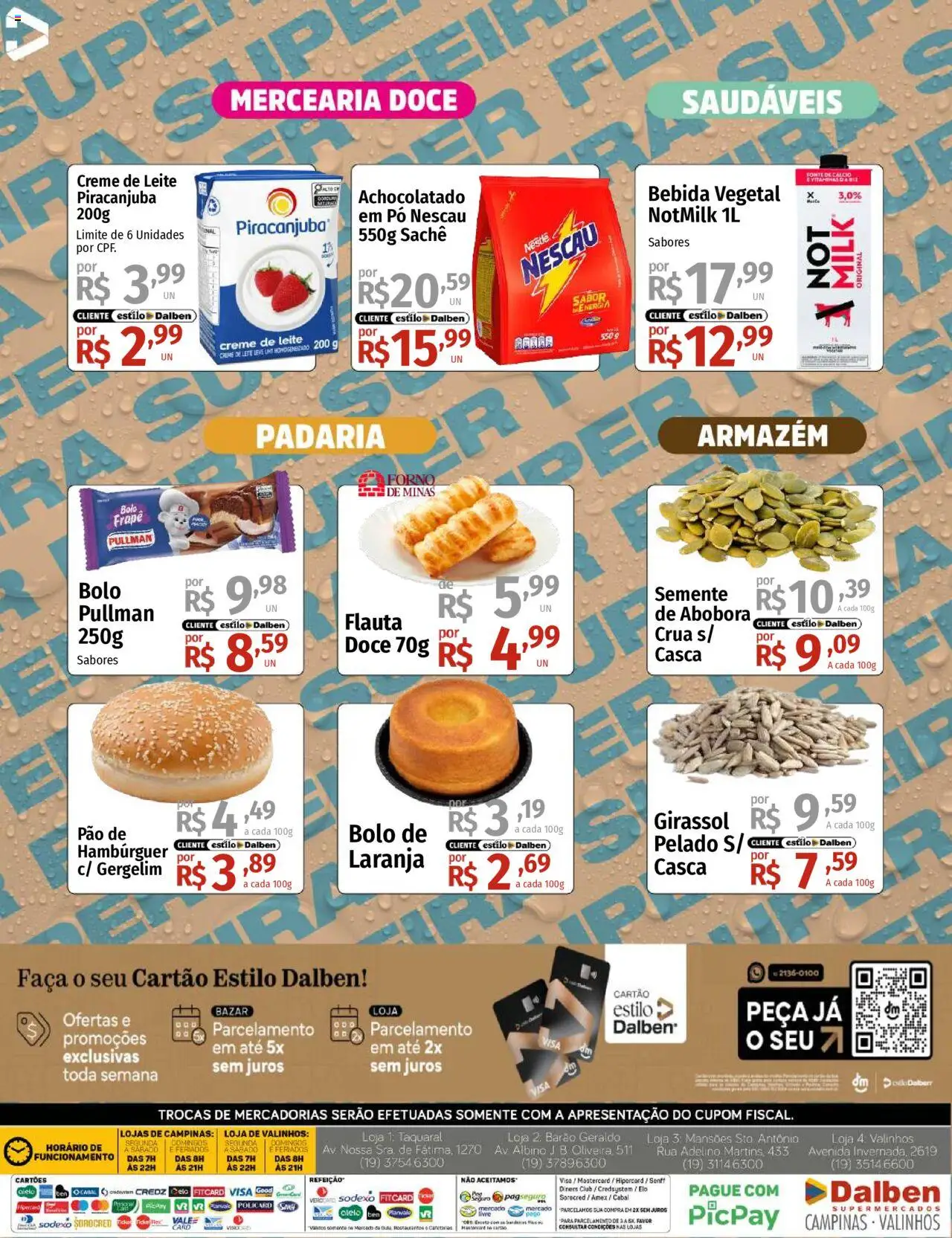 Supermercado Dalben Folheto - válido de 15.09.2025 | Página: 4 | Produtos: Abóbora, Achocolatado, Pão, Bebida