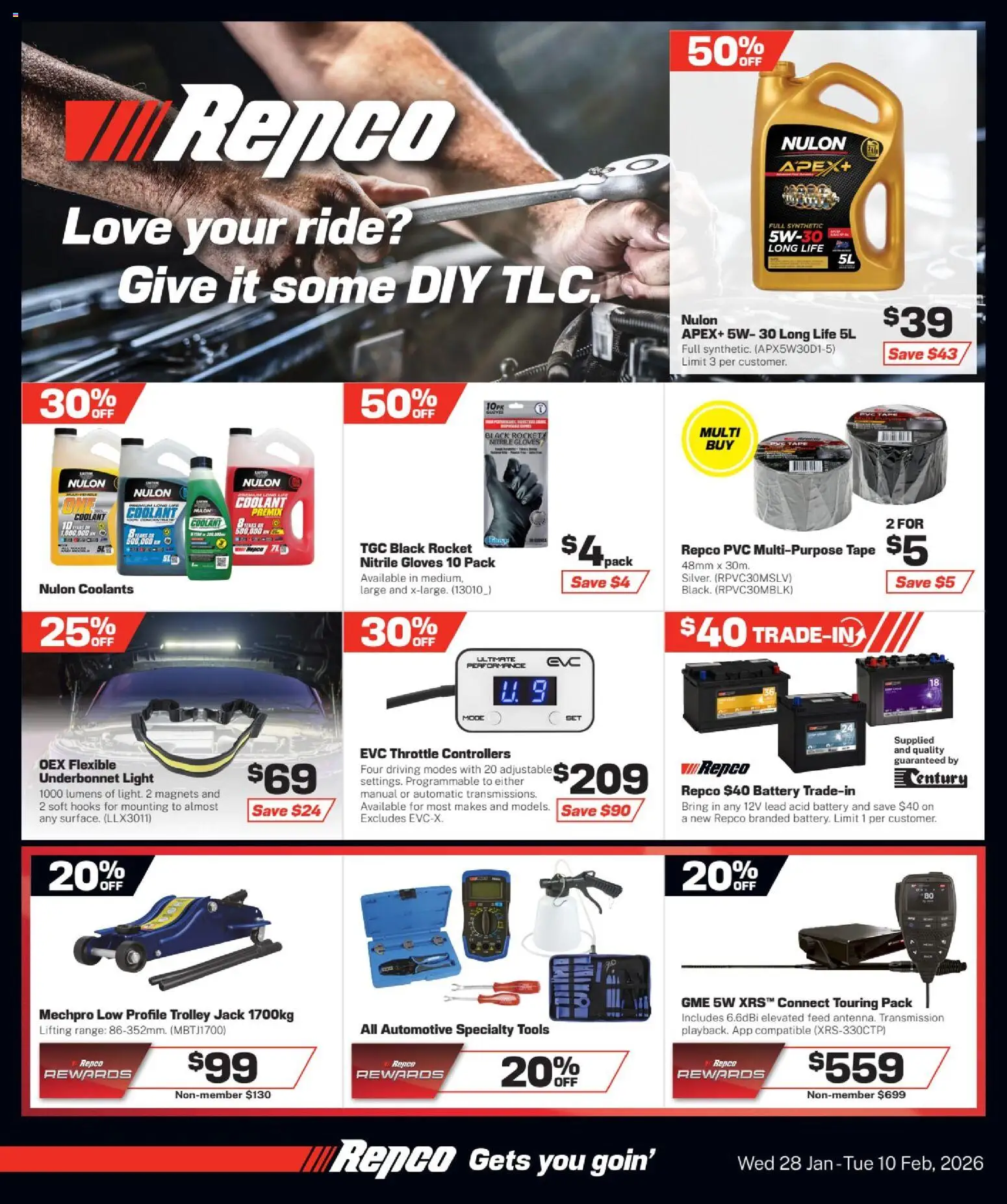 Repco catalogue - valid from 28.01.2026 | Page: 1 | Products: Battery, Light, Gloves, Multipurpose
