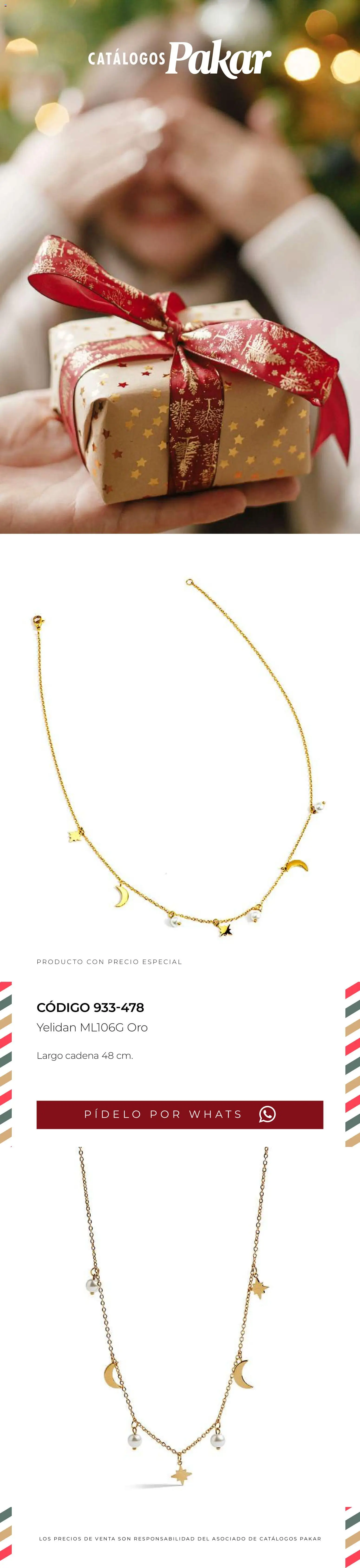 Nuevas ofertas de SC Pakar válidas en toda la República Mexicana desde el 14.11.2025. ¡Encuentra las mejores ofertas en SC Pakar catálogo Regalos Navidad! | Página: 4 | Productos: Cadena
