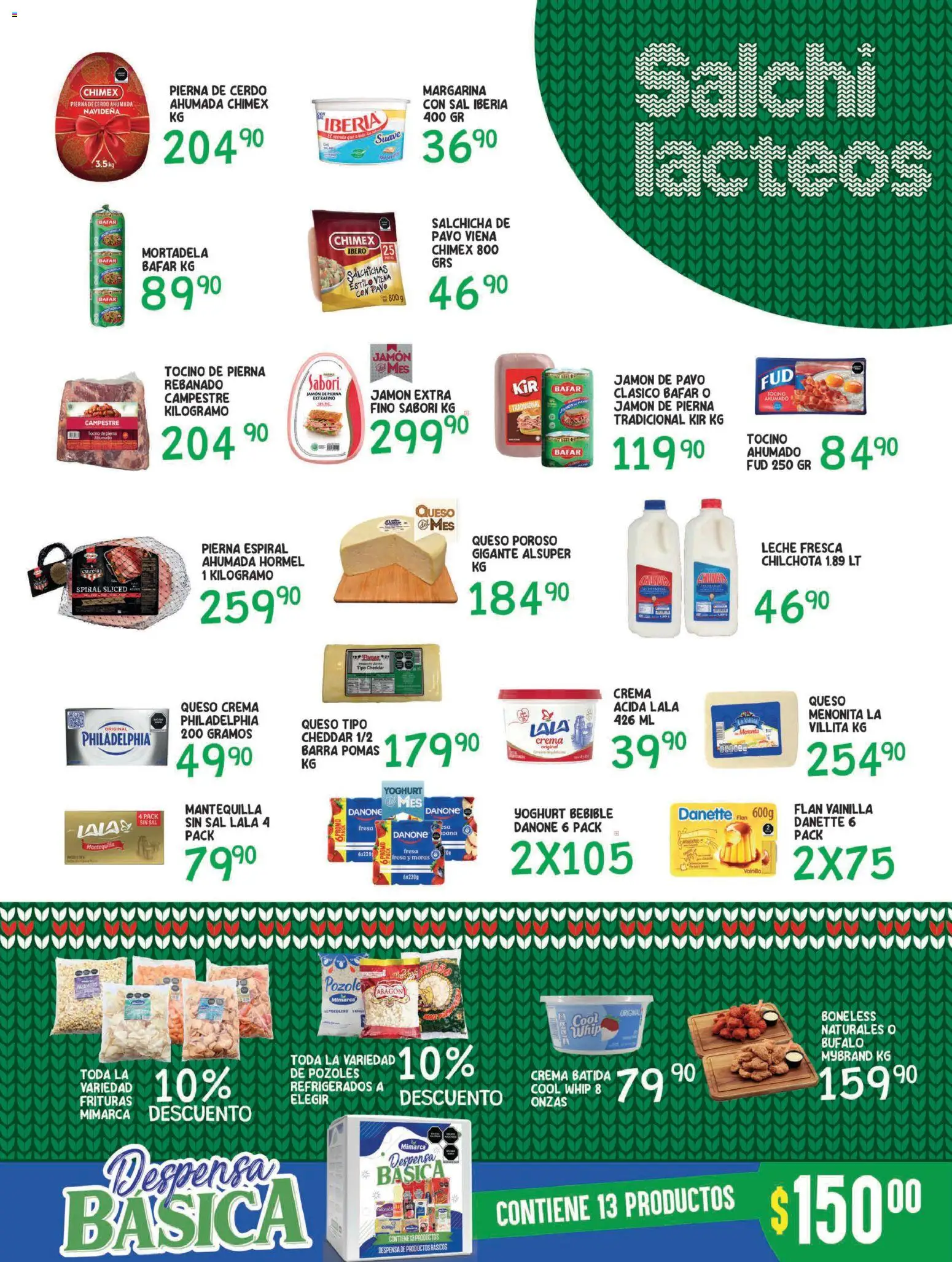 Nuevas ofertas de Alsuper válidas en toda la República Mexicana desde el 09.12.2025. ¡Encuentra las mejores ofertas en Alsuper folleto Laguna! | Página: 3 | Productos: Tocino, Sal, Salchicha, Mantequilla