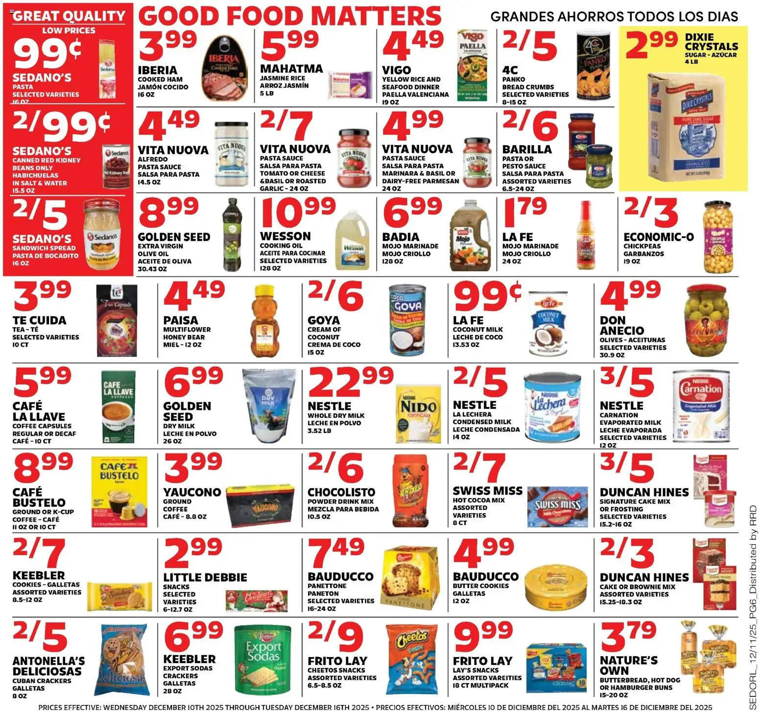 Sedano's Weekly Ad - valid from 10.12.2025 | Page: 6 | Products: Milk, Cheese, Bread, Seafood