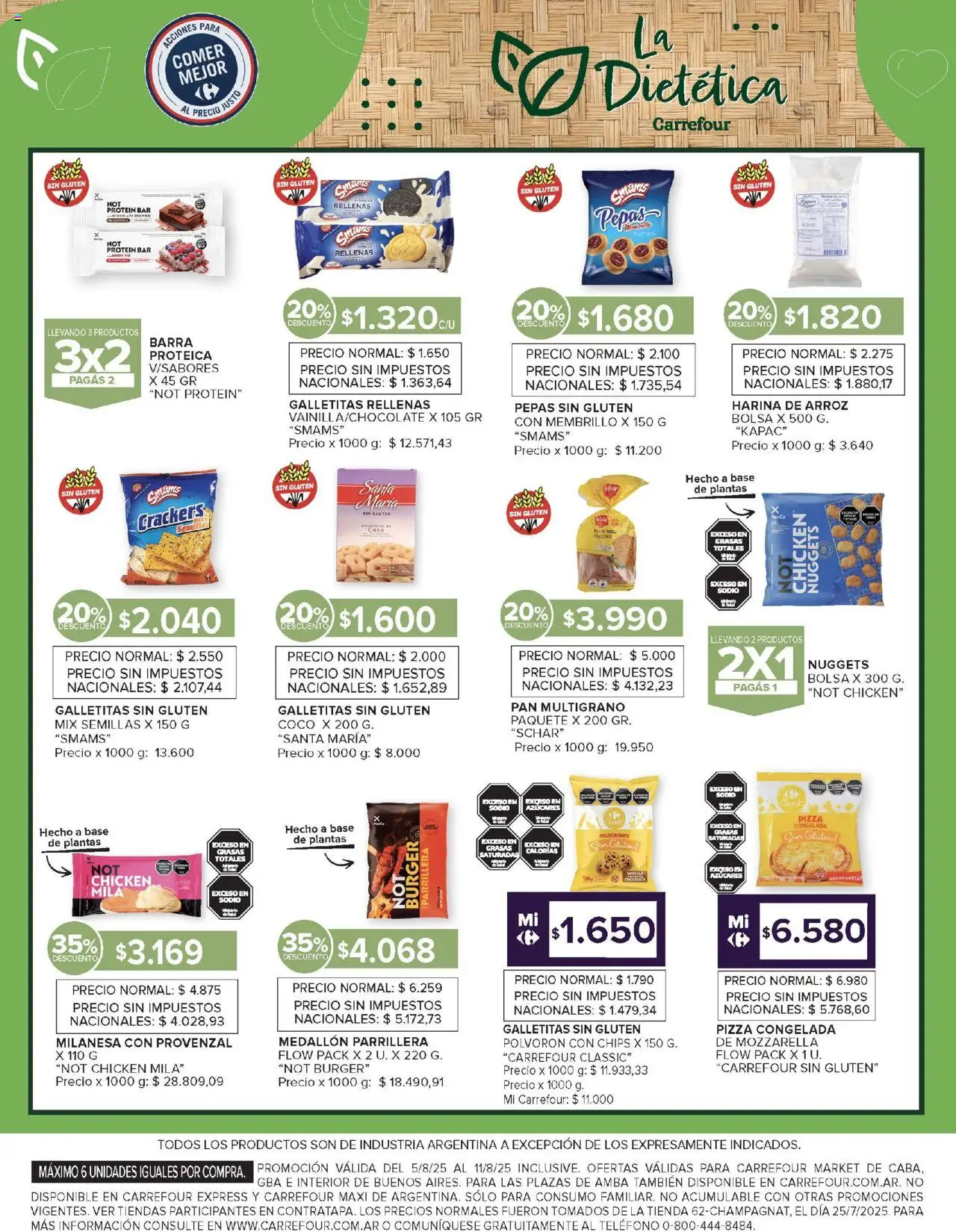 Carrefour ofertas - CABA │ válido desde el 05.08.2025 | Página: 42 | Productos: Galletitas, Milanesa, Pizza, Arroz