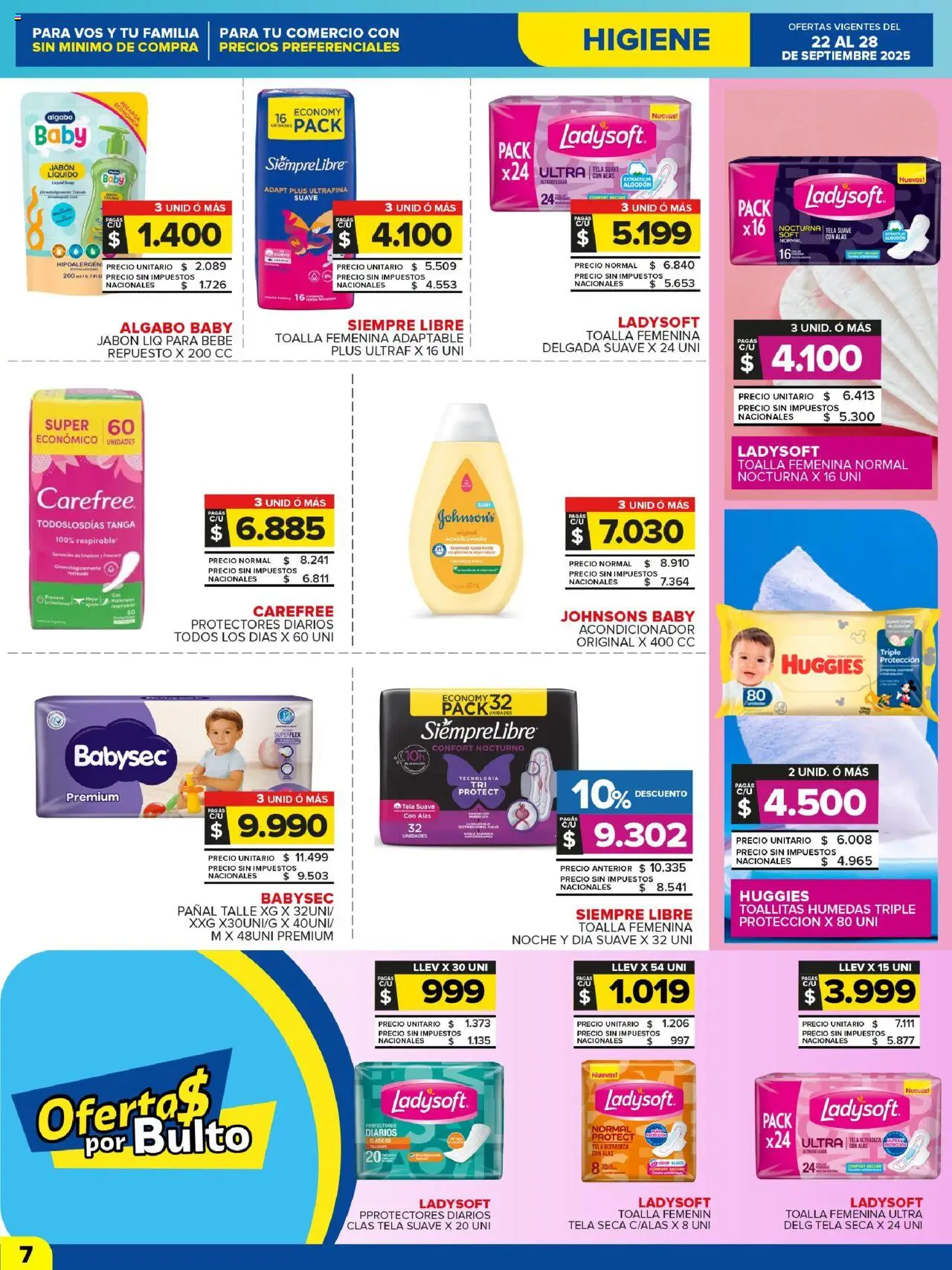 Carrefour Maxi catálogo │ válido desde el 22.09.2025 | Página: 7 | Productos: Toalla, Algodón, Jabón líquido, Protectores diarios