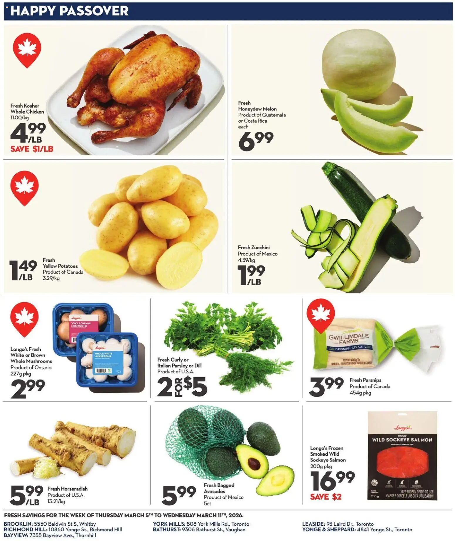 Longo's flyer valid from 05.03.2026 | Page: 15 | Products: Potatoes, Chicken