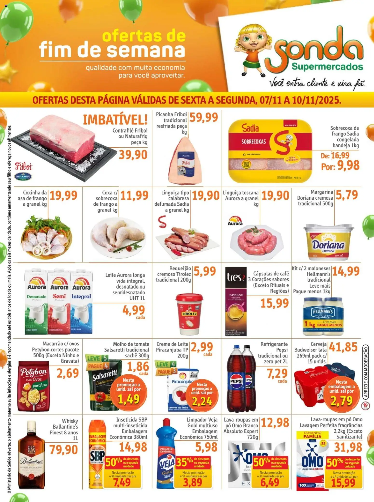 Sonda Folheto - válido de 07.11.2025 | Página: 1 | Produtos: Linguiça, Creme, Bandeja, Margarina