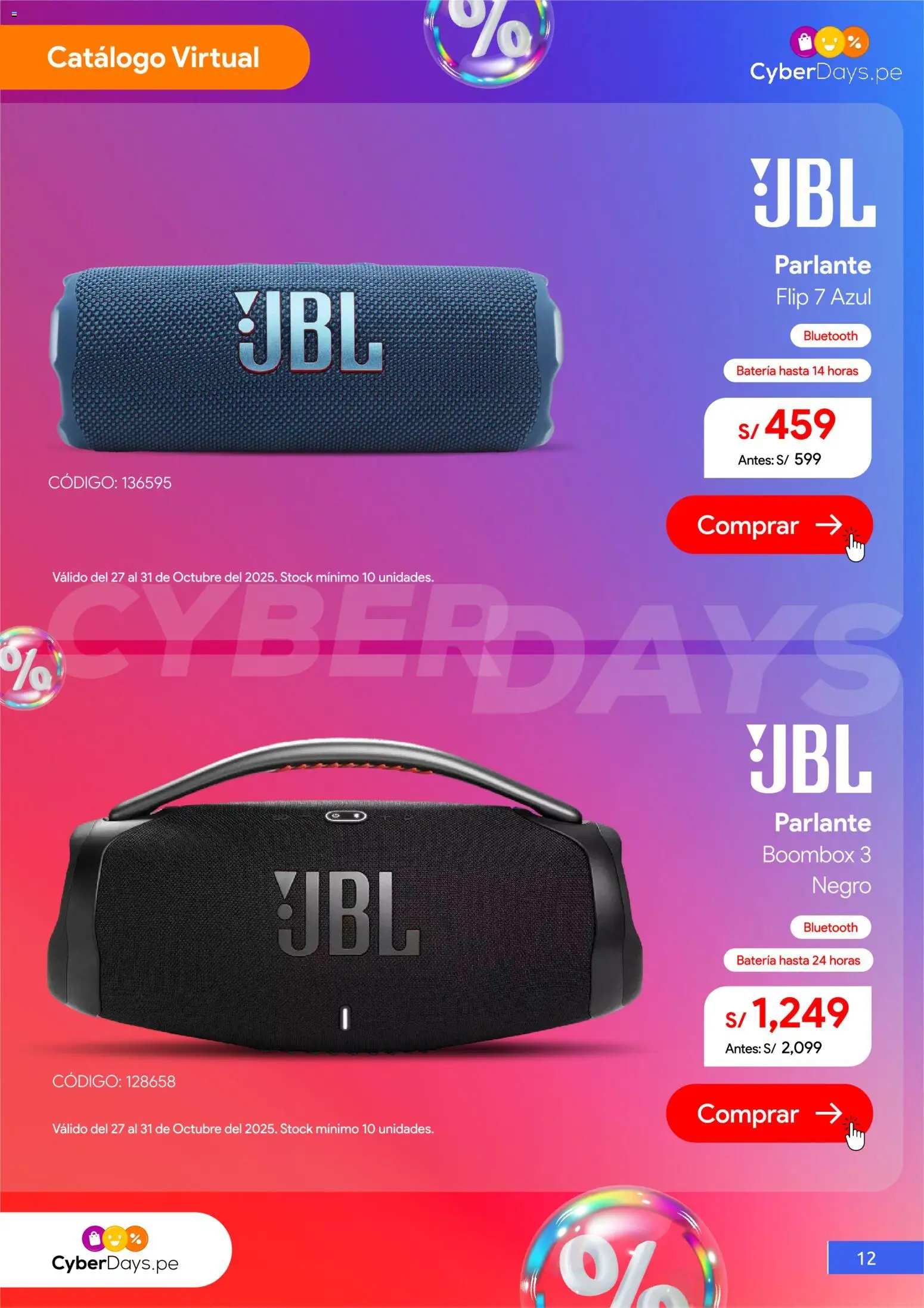 Catálogo Hiraoka válido desde 27.10.2025 | Página: 13 | Productos: Batería, Parlante