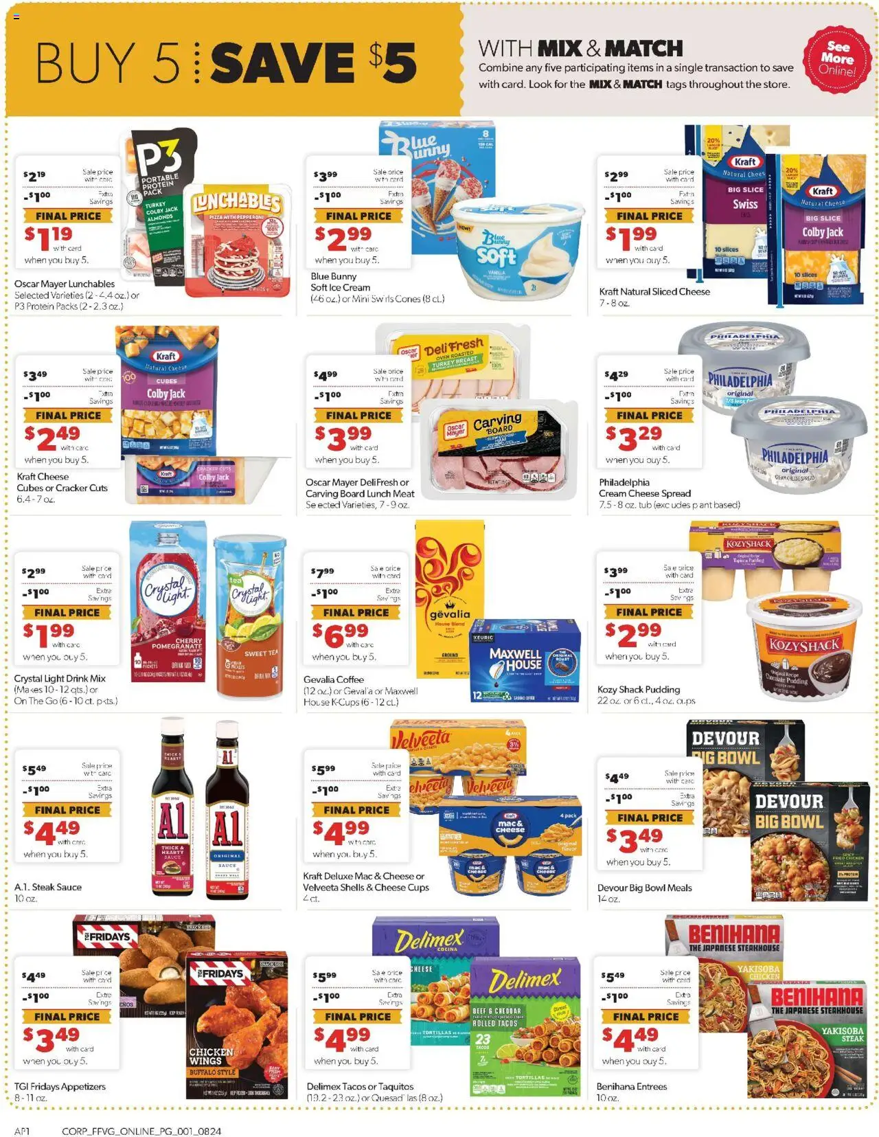 Family Fare Weekly Ad - MI - valid from 24.08.2025 | Page: 5 | Products: Cheese, Beef, Cream, Sauce