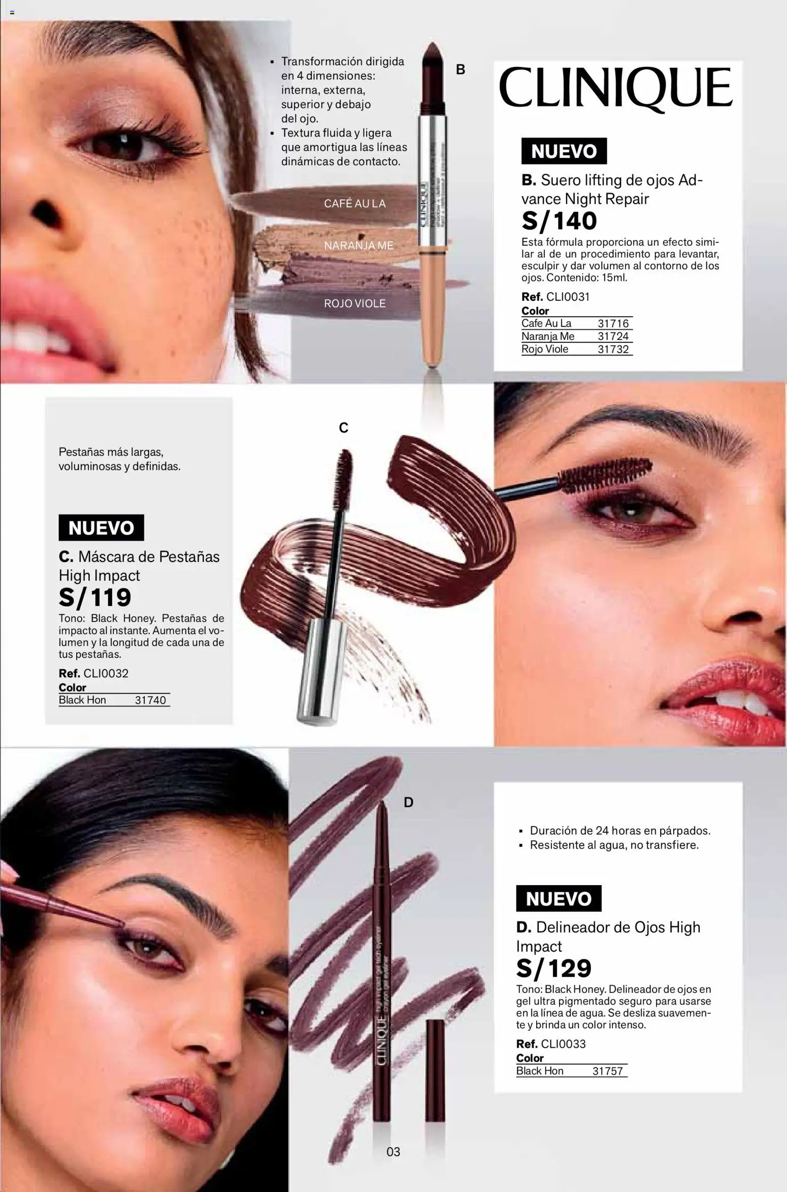 Catálogo Leonisa válido desde 16.01.2026 | Página: 3 | Productos: Máscara, Delineador, Café, Té