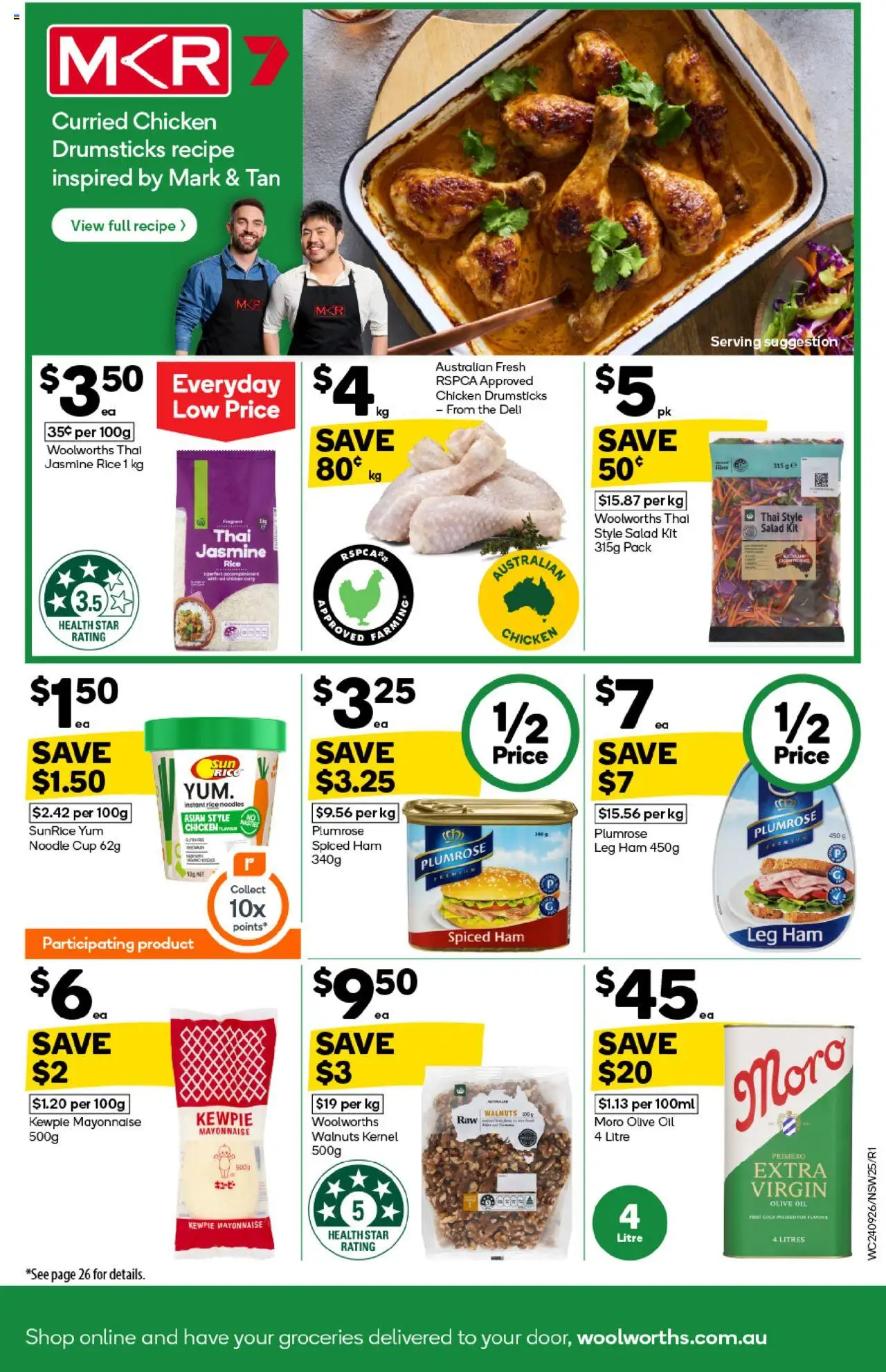 Woolworths catalogue - valid from 24.09.2025 | Page: 25 | Products: Ham, Olive oil, Salad, Mayonnaise