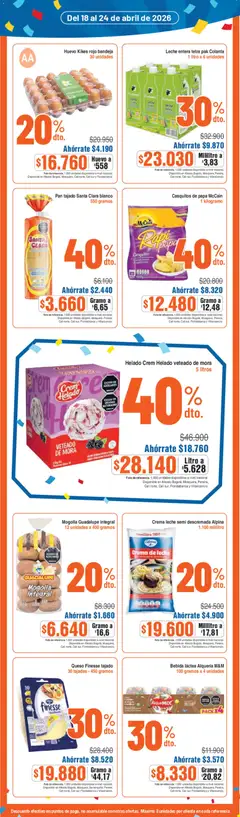 Alkosto mercado -  Vista previa de la revista de la tienda Alkosto valido desde el 18.04.2026 | Página: 3 | Productos: Helado, Huevo, Papa, Pan
