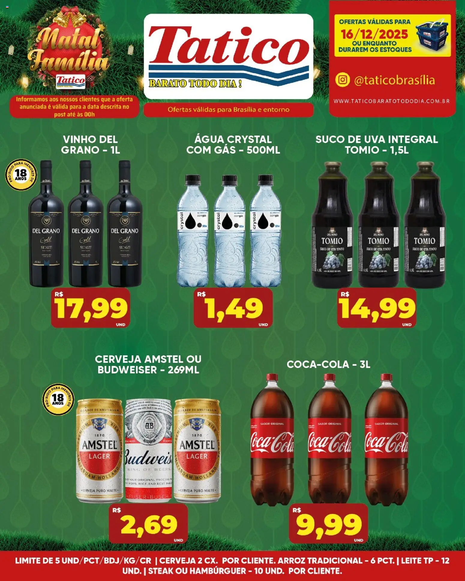 Tatico Folheto - válido de 17.12.2025 | Página: 19 | Produtos: Leite, Suco, Cerveja, Arroz
