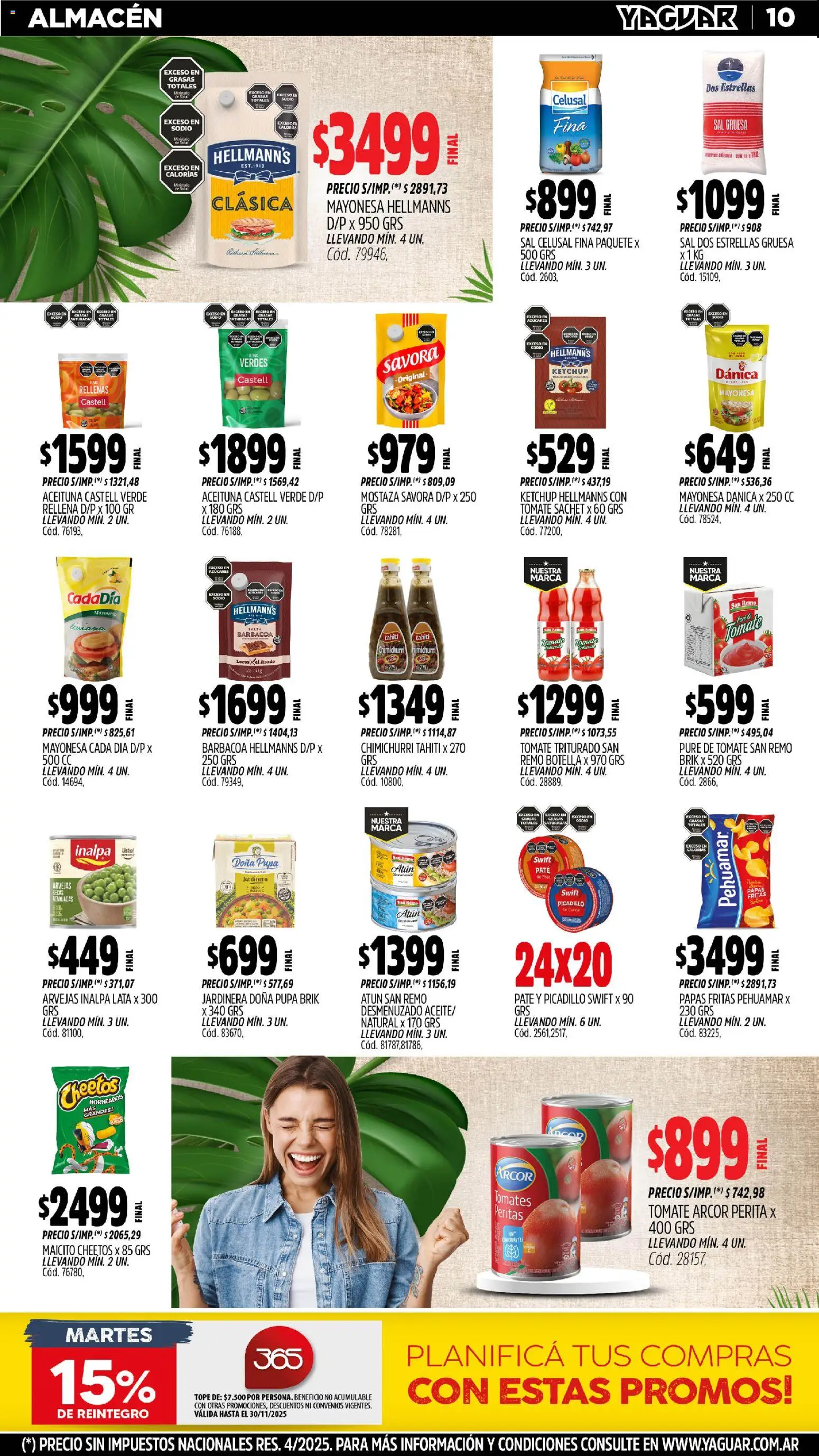 Yaguar - Bahía Blanca │ válido desde el 03.11.2025 | Página: 12 | Productos: Mayonesa, Pure de Tomate, Paté, Picadillo