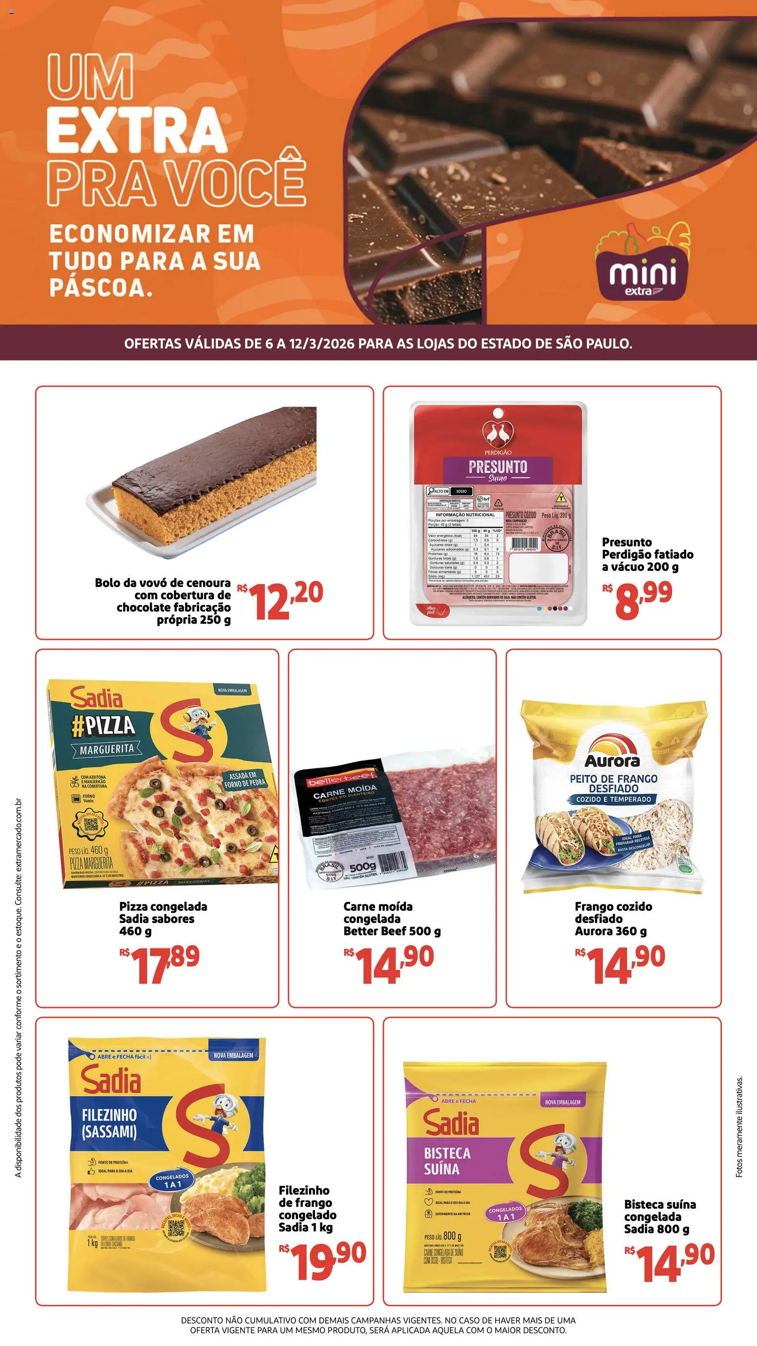 Mini Extra Folheto - válido de 06.03.2026 | Página: 1 | Produtos: Energético, Presunto, Bolo, Carne moída