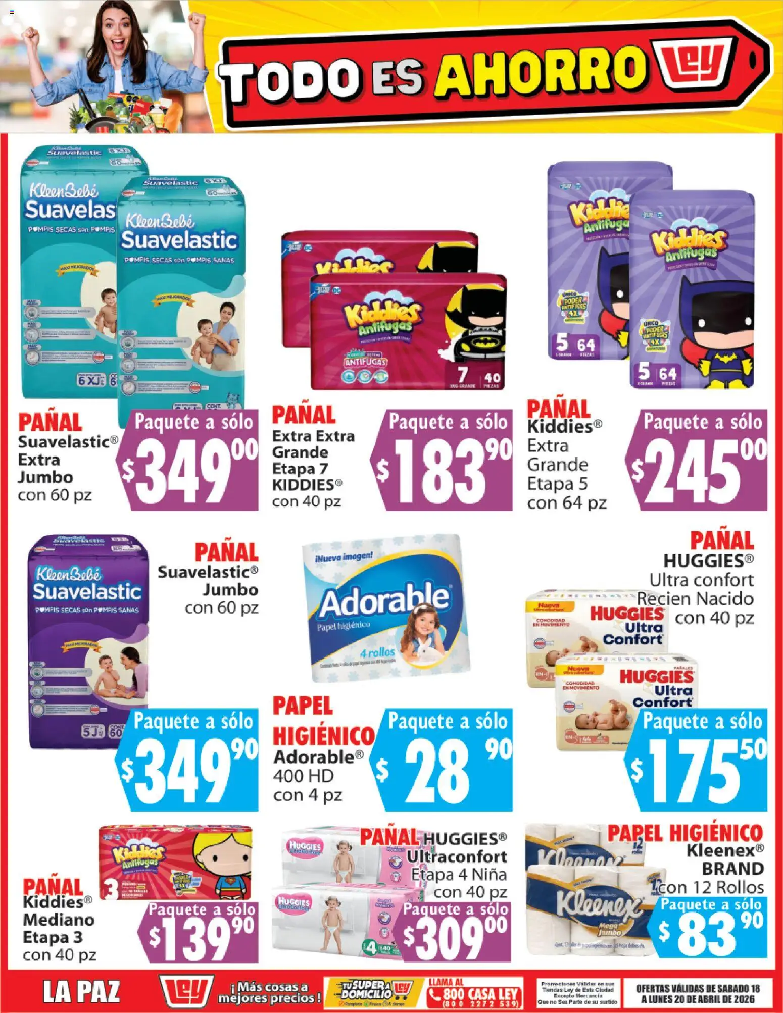 Nuevas ofertas de Casa Ley válidas en toda la República Mexicana desde el 18.04.2026. ¡Encuentra las mejores ofertas en Casa Ley folleto Todo es ahorro! | Página: 12 | Productos: Papel higiénico
