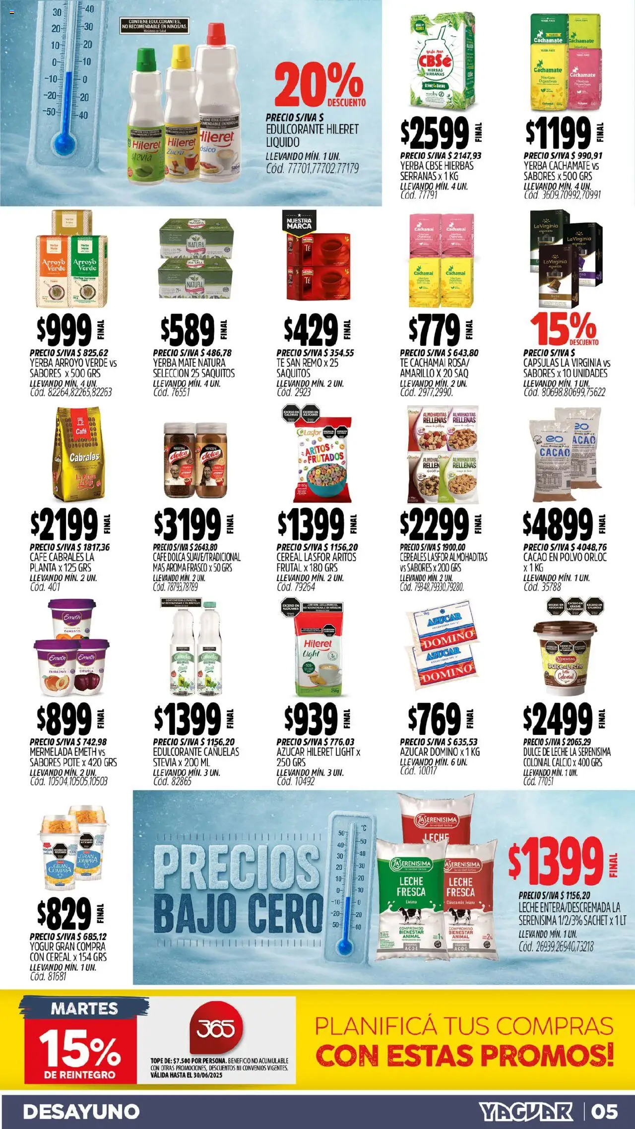 Yaguar - Chaco │ válido desde el 16.06.2025 | Página: 5 | Productos: Yerba, Polvo, Frasco, Yogur