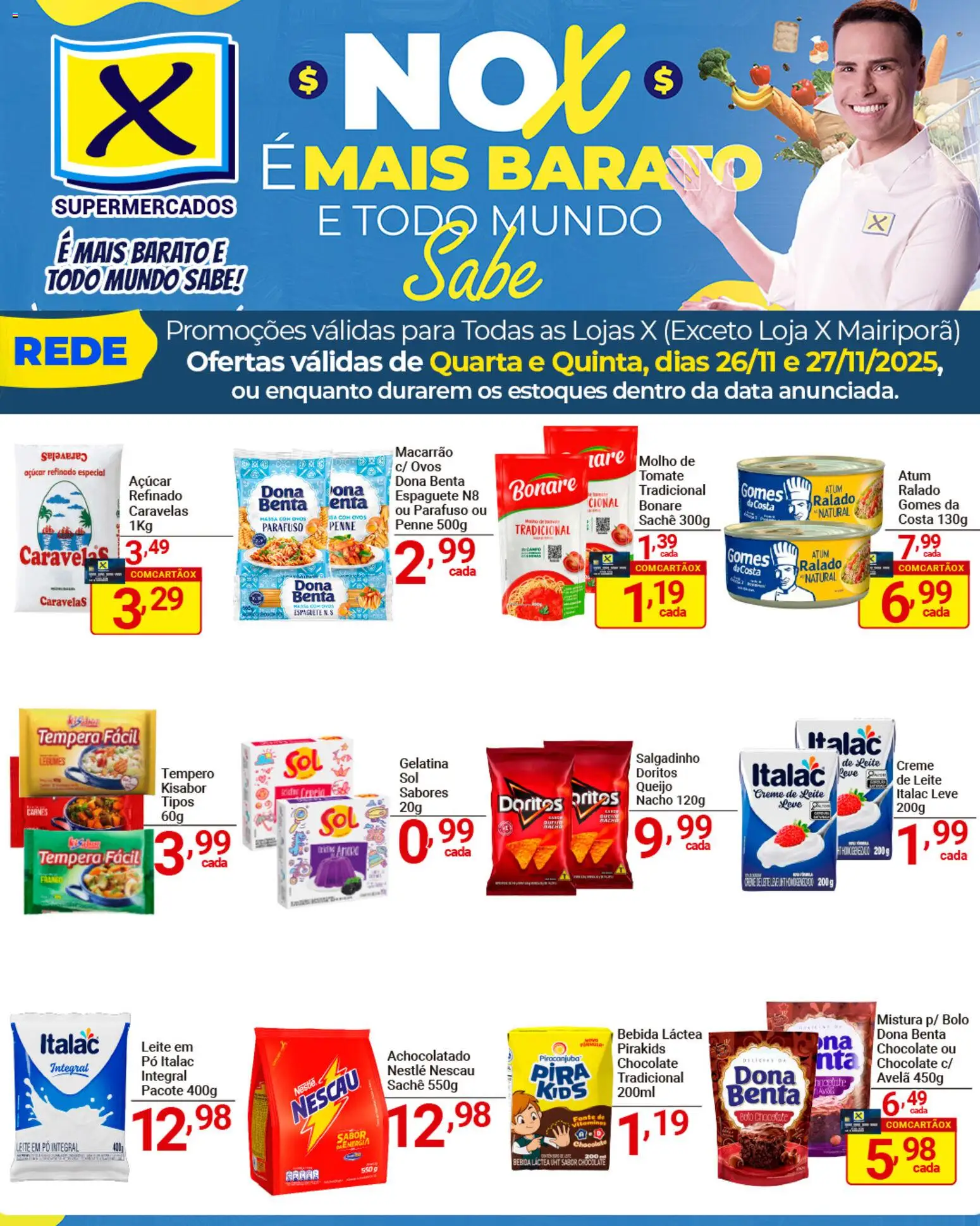 X Supermercados Folheto - válido de 26.11.2025 | Página: 2 | Produtos: Nescau, Leite, Chocolate, Atum