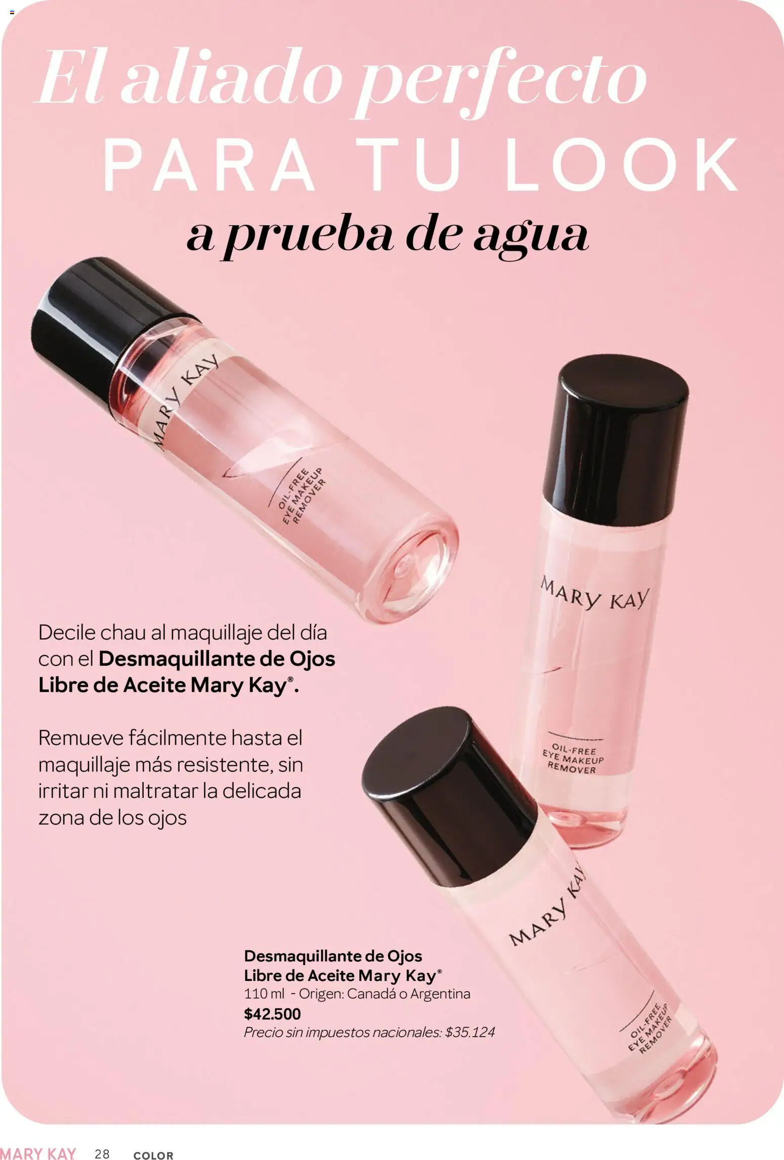 Mary Kay catálogo │ válido desde el 01.03.2026 | Página: 28 | Productos: Maquillaje, Desmaquillante de ojos, Desmaquillante, Agua