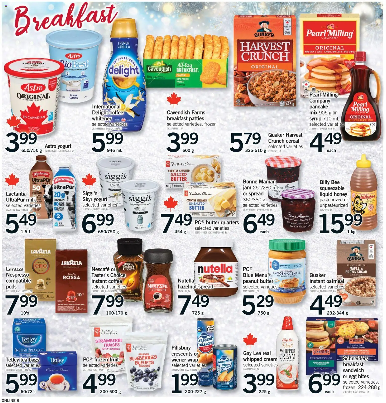 Fortinos flyer valid from 27.12.2025 | Page: 8 | Products: Tea, Table, Milk, Butter
