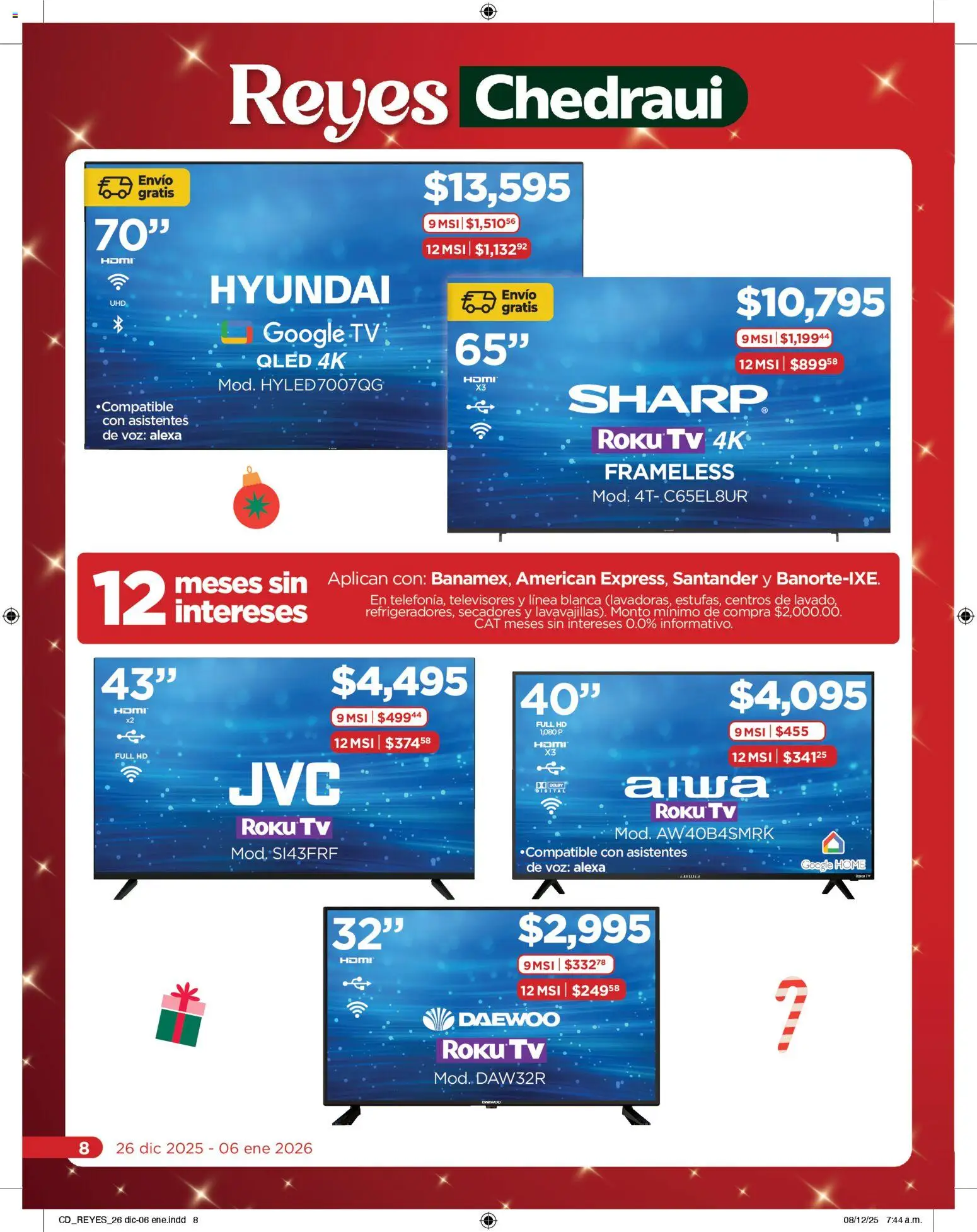 Nuevas ofertas de Chedraui válidas en toda la República Mexicana desde el 26.12.2025. ¡Encuentra las mejores ofertas en Chedraui folleto Reyes donde tus deseos se cumplen! | Página: 8