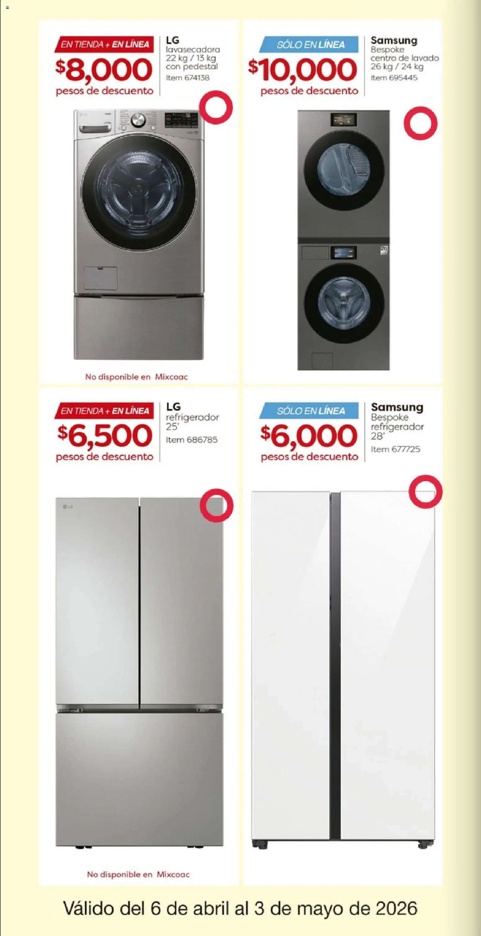 Nuevas ofertas de Costco válidas en toda la República Mexicana desde el 06.04.2026. ¡Encuentra las mejores ofertas en Costco catálogo! | Página: 8 | Productos: Refrigerador