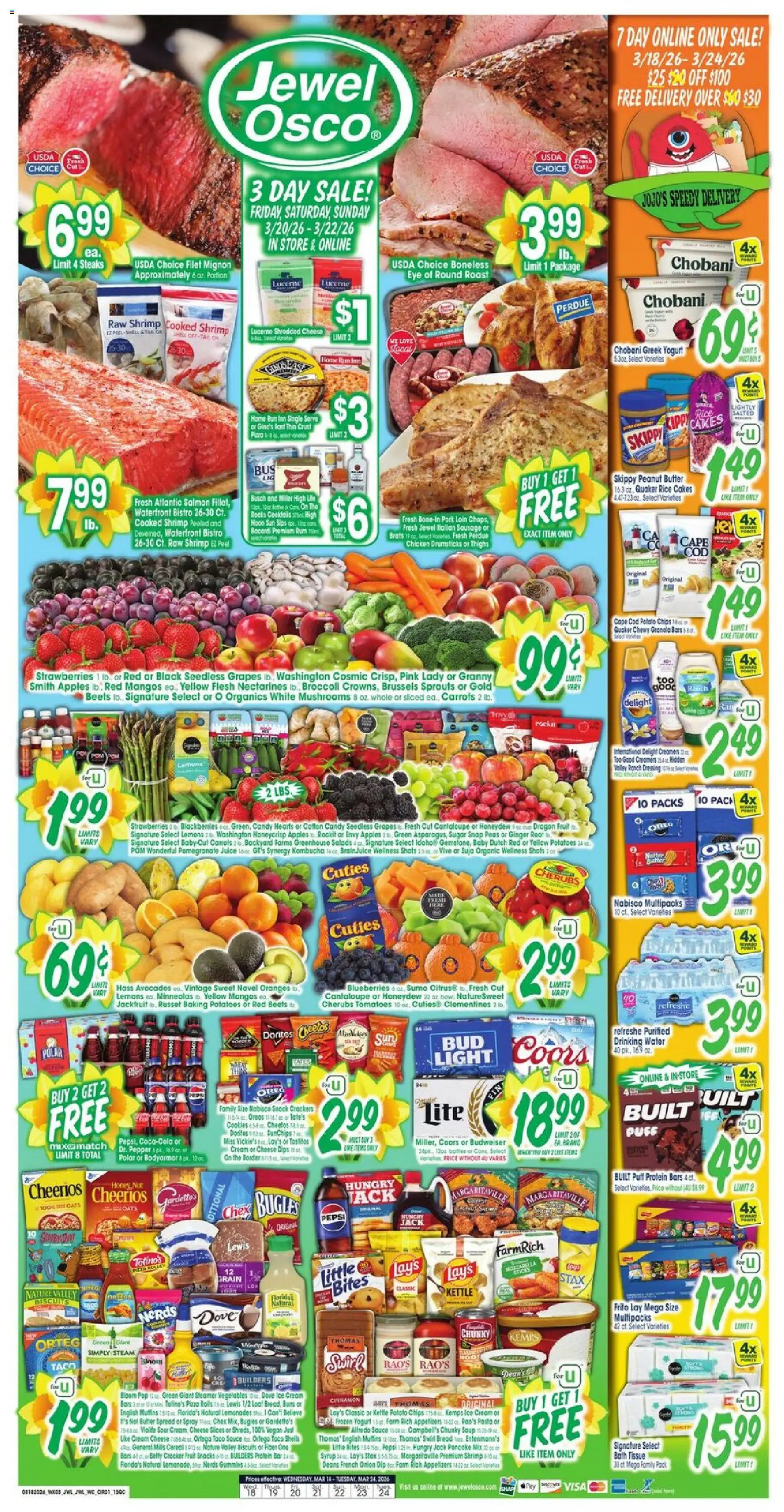 Jewel Osco Weekly Ad - IL - valid from 18.03.2026 | Page: 1 | Products: Bath, Pasta, Cookies, Kettle