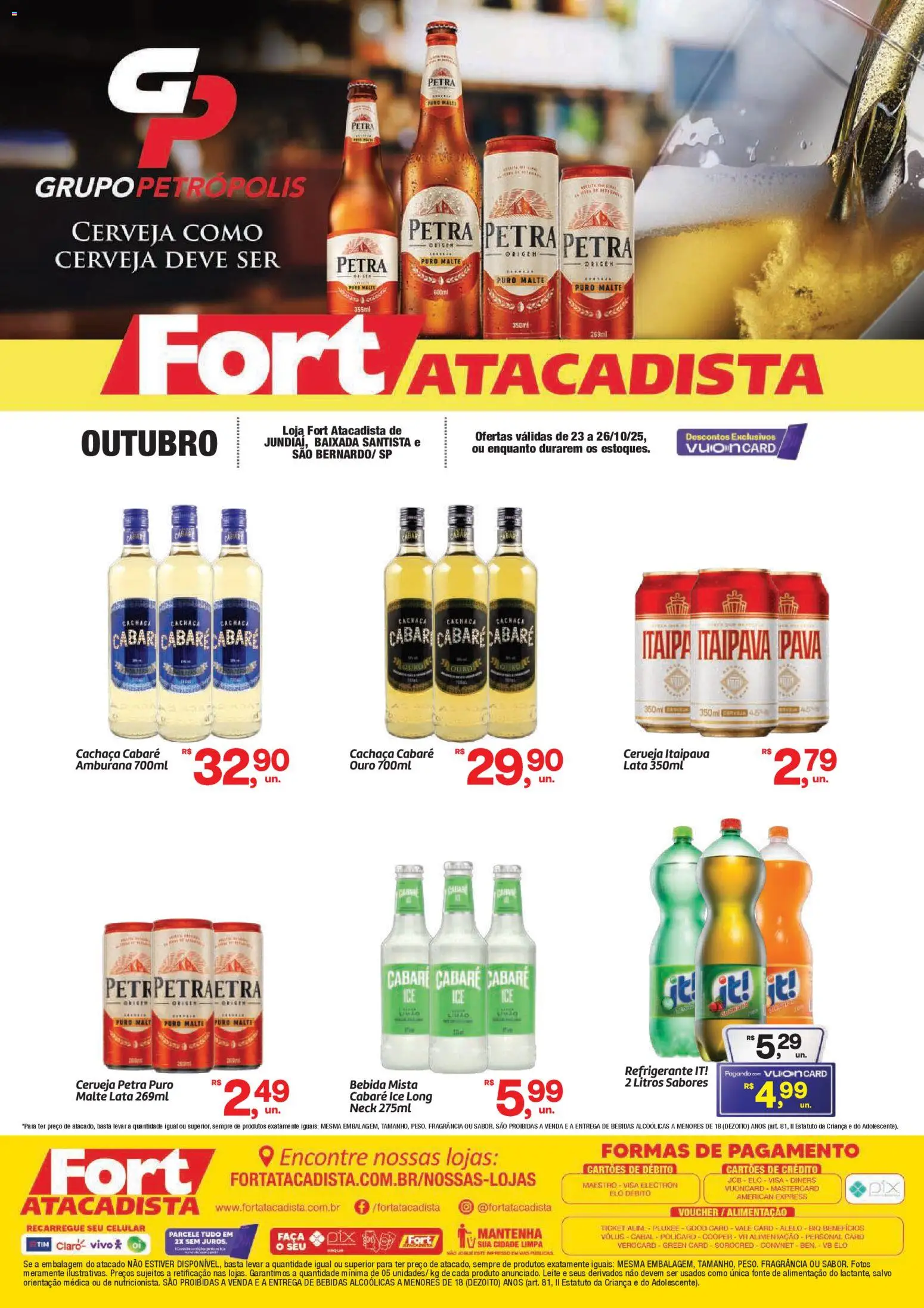 Fort Atacadista Folheto - válido de 23.10.2025 | Página: 1 | Produtos: Celular, Fragrância, Cachaça, Cerveja