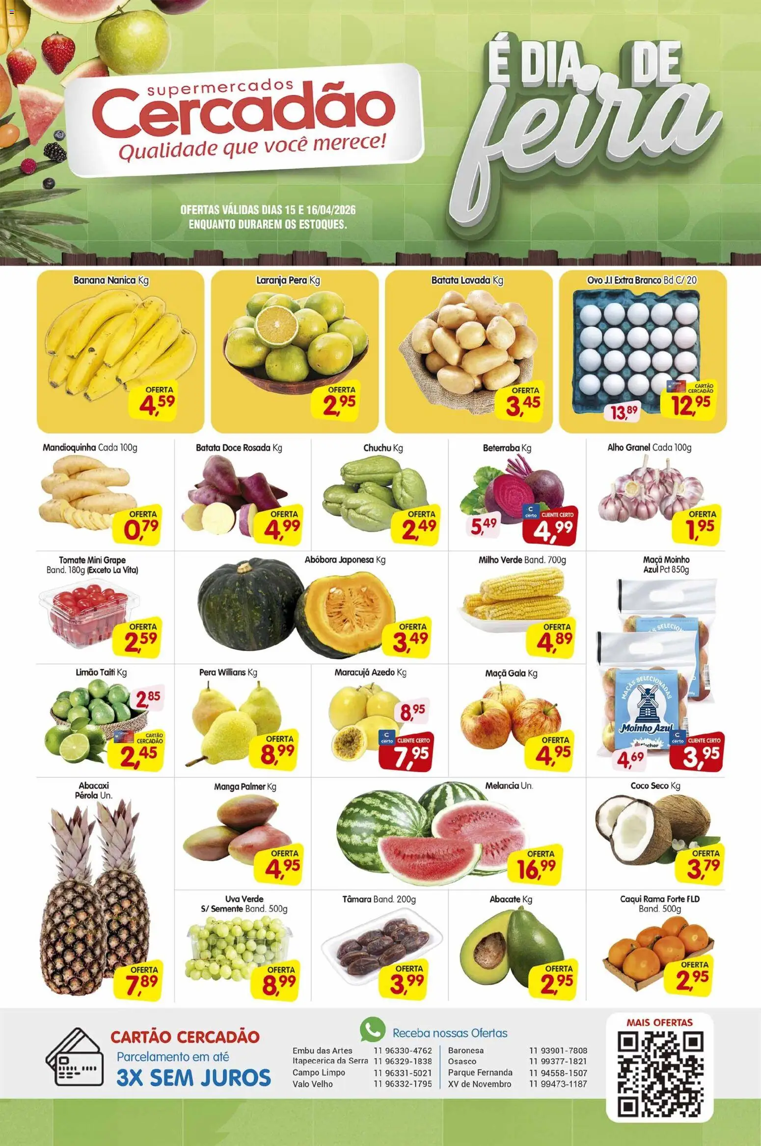 Cercadão Folheto - válido de 15.04.2026 | Página: 1 | Produtos: Coco, Pera, Alho, Milho verde