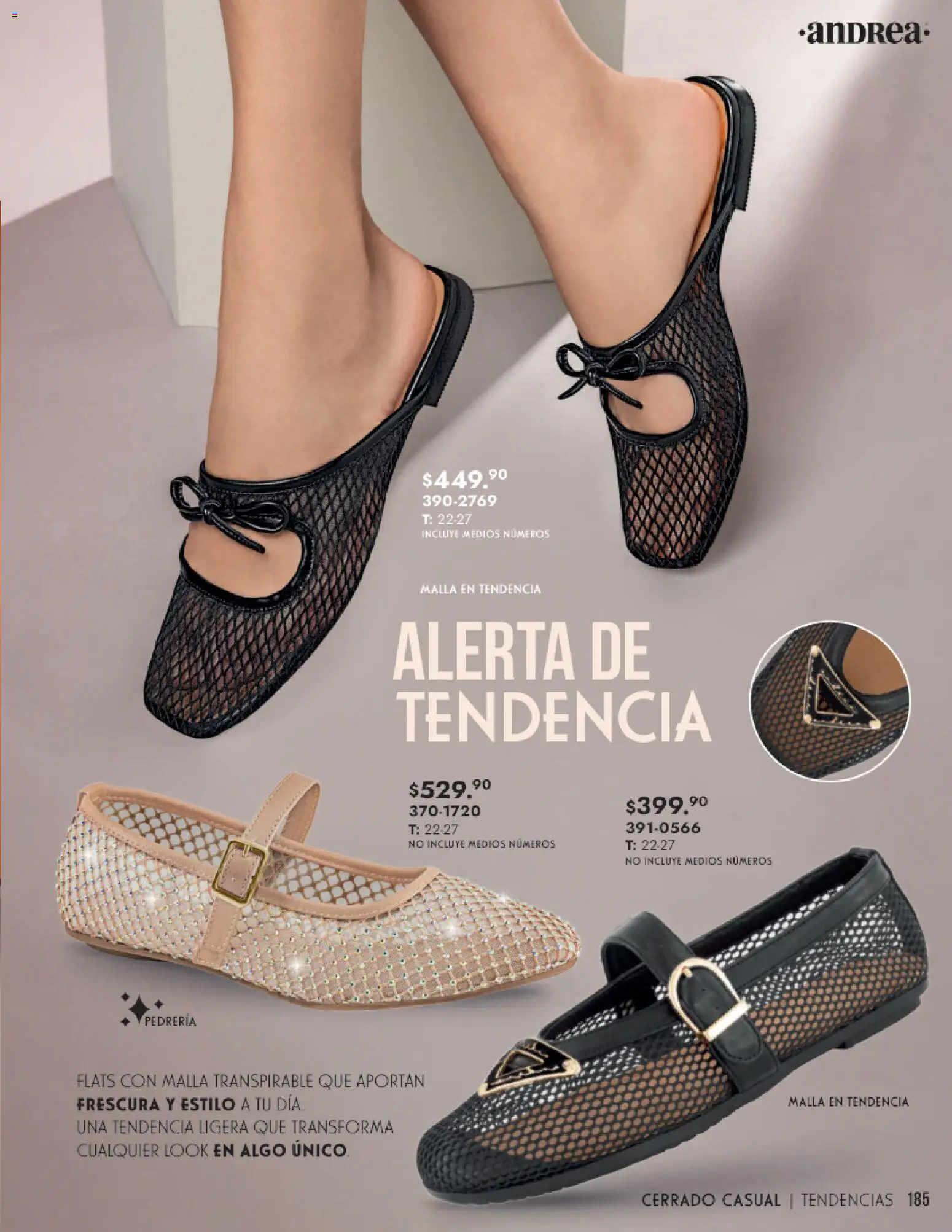 Nuevas ofertas de Andrea válidas en toda la República Mexicana desde el 25.01.2026. ¡Encuentra las mejores ofertas en Andrea catálogo Calzado Dama! | Página: 185 | Productos: Malla
