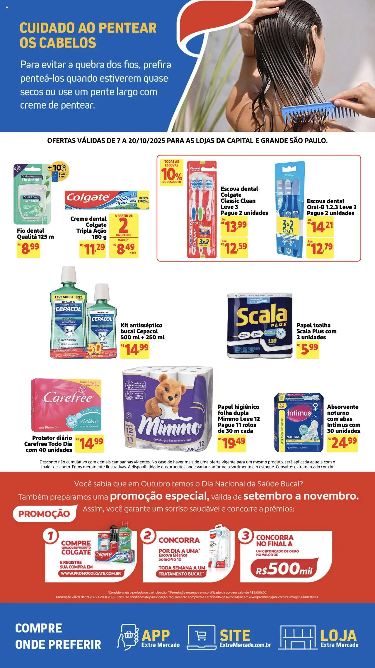 Extra Folheto - válido de 07.10.2025 | Página: 2 | Produtos: Papel toalha, Lupa, Creme dental, Absorvente