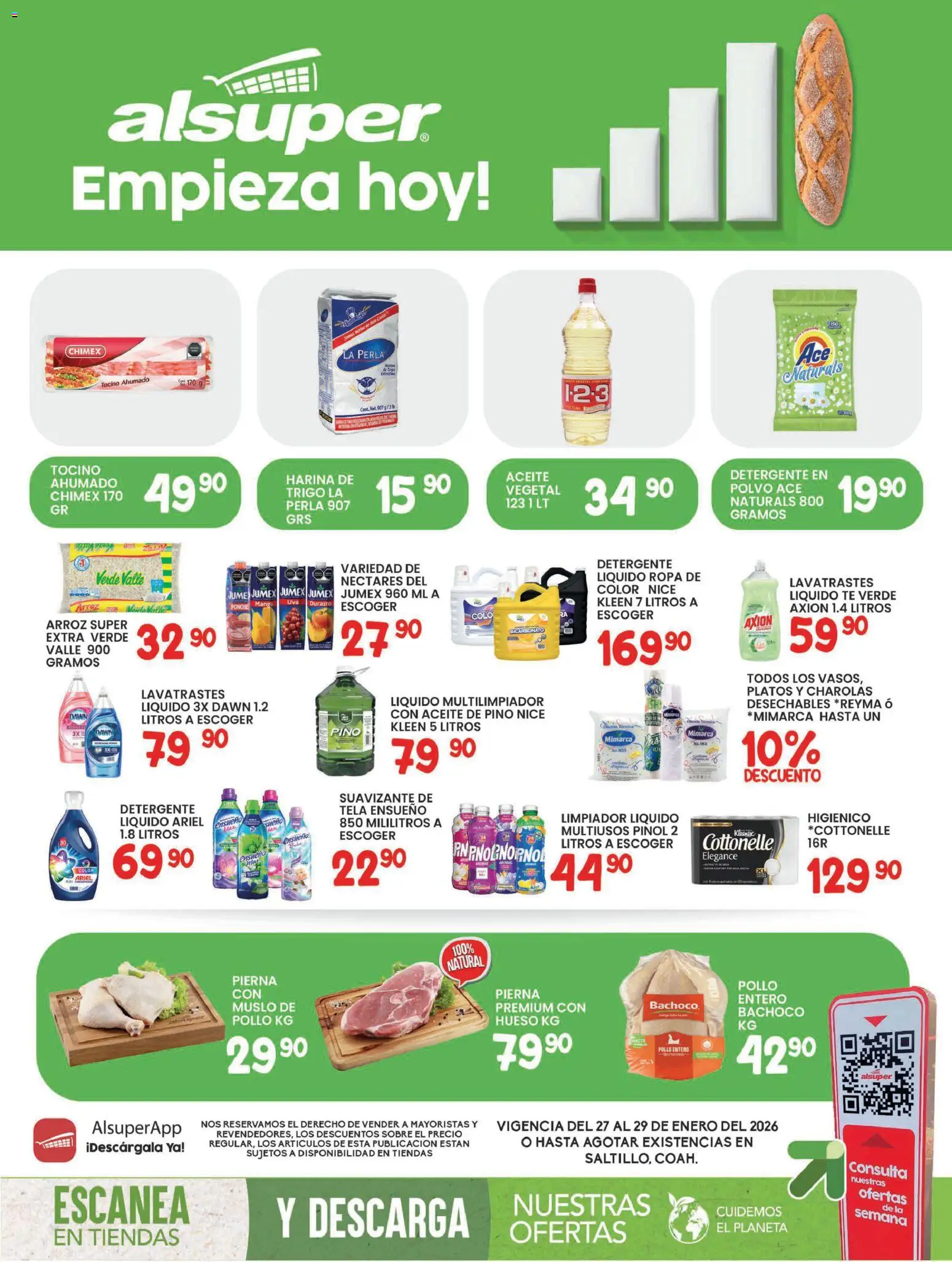 Nuevas ofertas de Alsuper válidas en toda la República Mexicana desde el 27.01.2026. ¡Encuentra las mejores ofertas en Alsuper folleto Saltillo! | Página: 1 | Productos: Mango, Arroz, Suavizante, Té