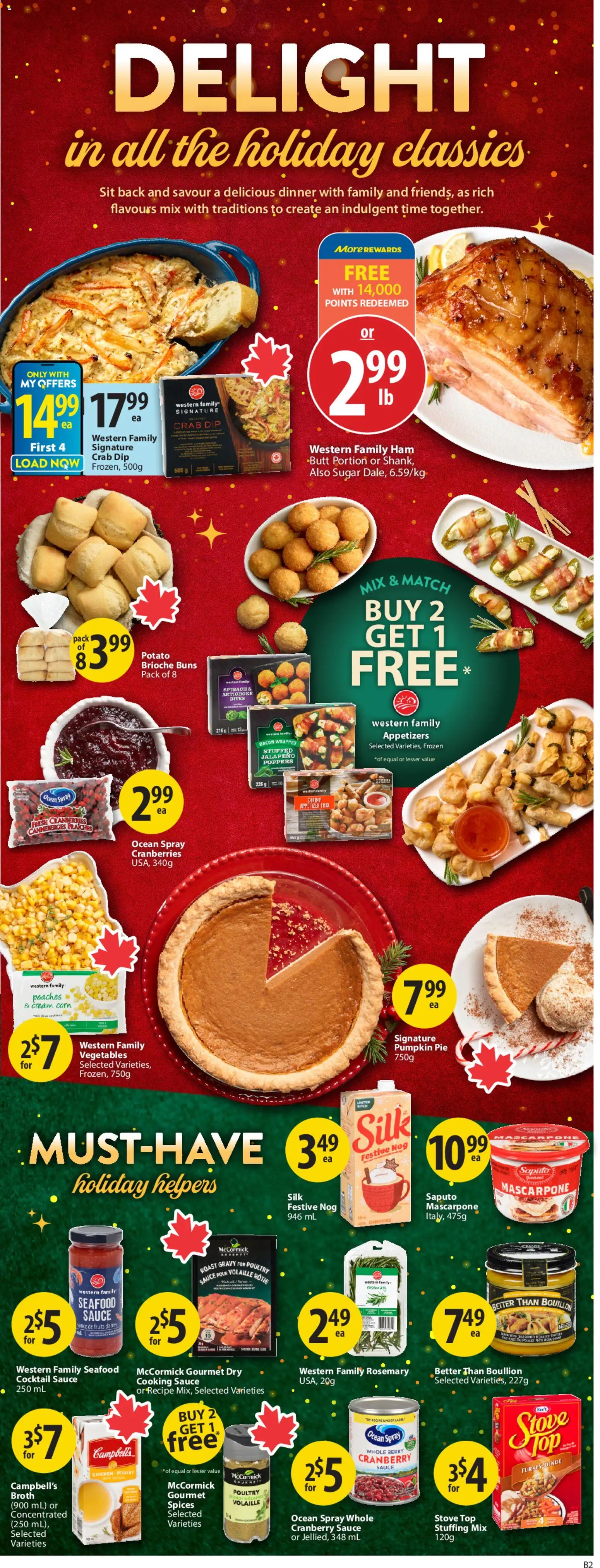 Save on foods flyer valid from 18.12.2025 | Page: 2 | Products: Cream, Turkey, Stove, Chicken
