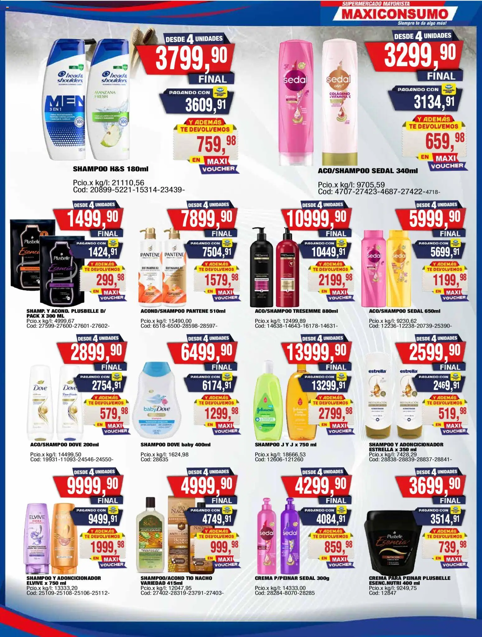 Maxiconsumo ofertas │ válido desde el 30.03.2026 | Página: 27 | Productos: Shampoo, Manzana, Té, Crema