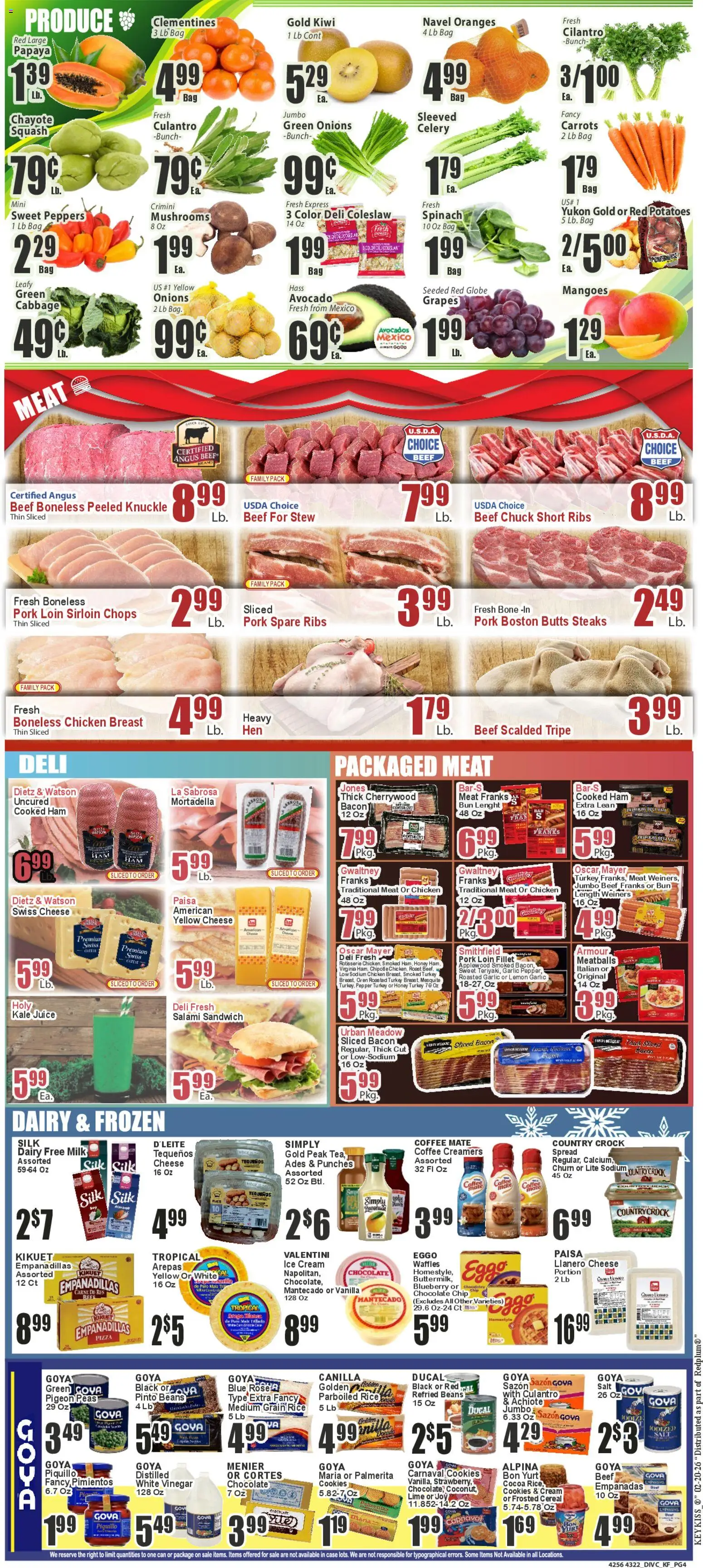 Key Food Weekly Ad - valid from 20.02.2026 | Page: 4 | Products: Squash, Ice cream, Garlic, Bag