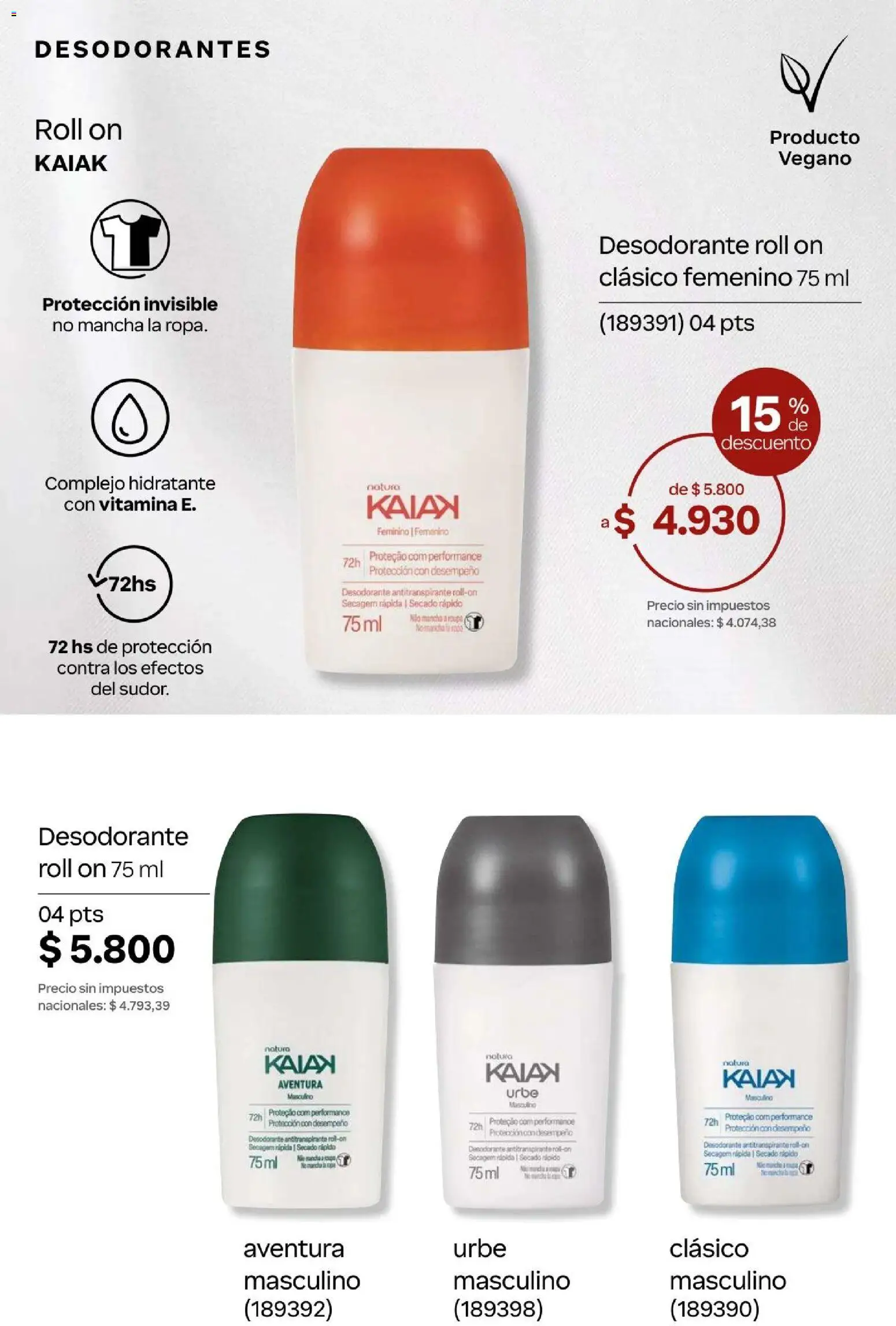 Natura Catálogo Ciclo 4/2026 │ válido desde el 01.04.2026 | Página: 231 | Productos: Desodorante, Antitranspirante, Té