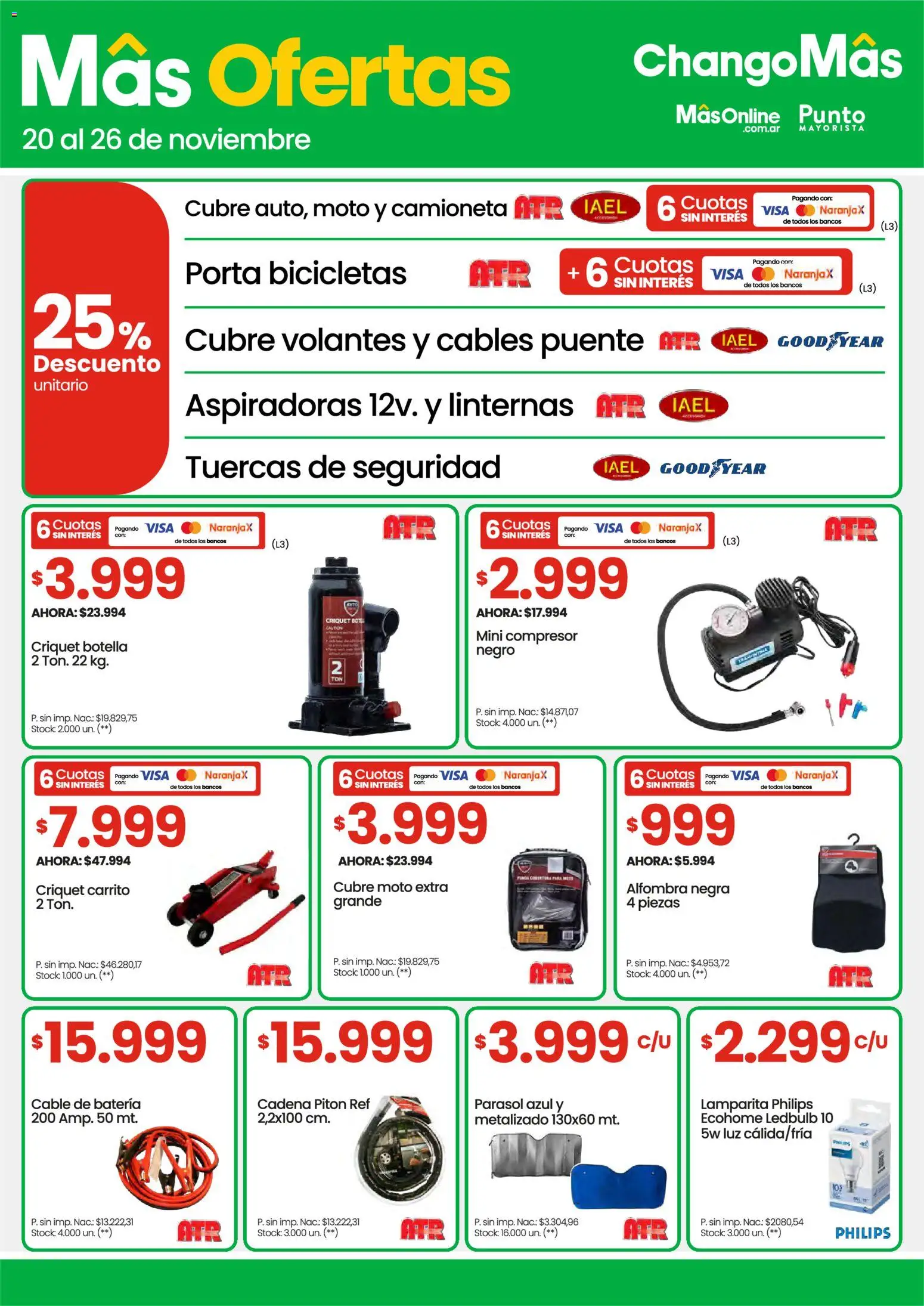 Changomas ofertas │ válido desde el 20.11.2025 | Página: 15 | Productos: Botella, Cadena, Batería, Alfombra