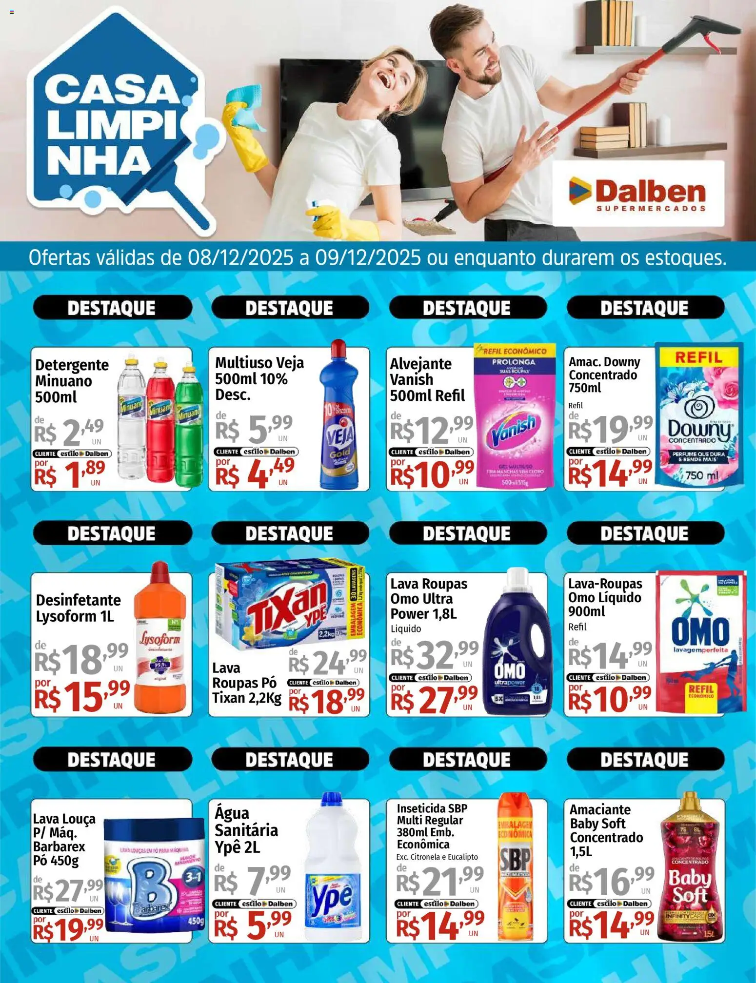 Supermercado Dalben Folheto - válido de 08.12.2025 | Página: 1 | Produtos: Perfume, Pó, Omo líquido, Inseticida