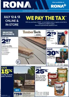 Preview of Rona weekly flyer / circulaire from shop Rona valid from 10.07.2025