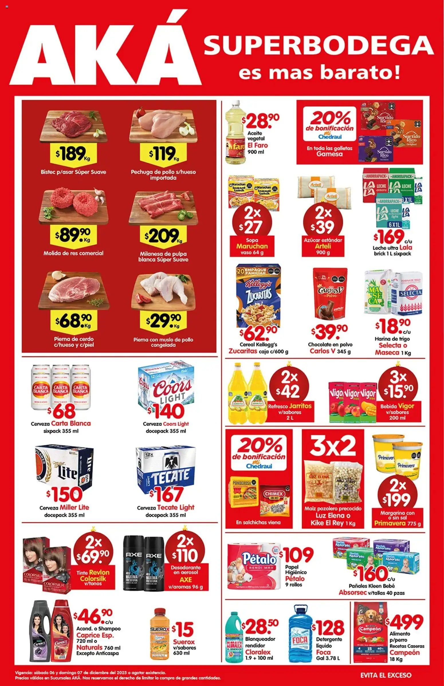 Nuevas ofertas de Arteli válidas en toda la República Mexicana desde el 06.12.2025. ¡Encuentra las mejores ofertas en Arteli folleto Aká Superbodegas! | Página: 1 | Productos: Harina, Aceite, Chocolate, Pañales