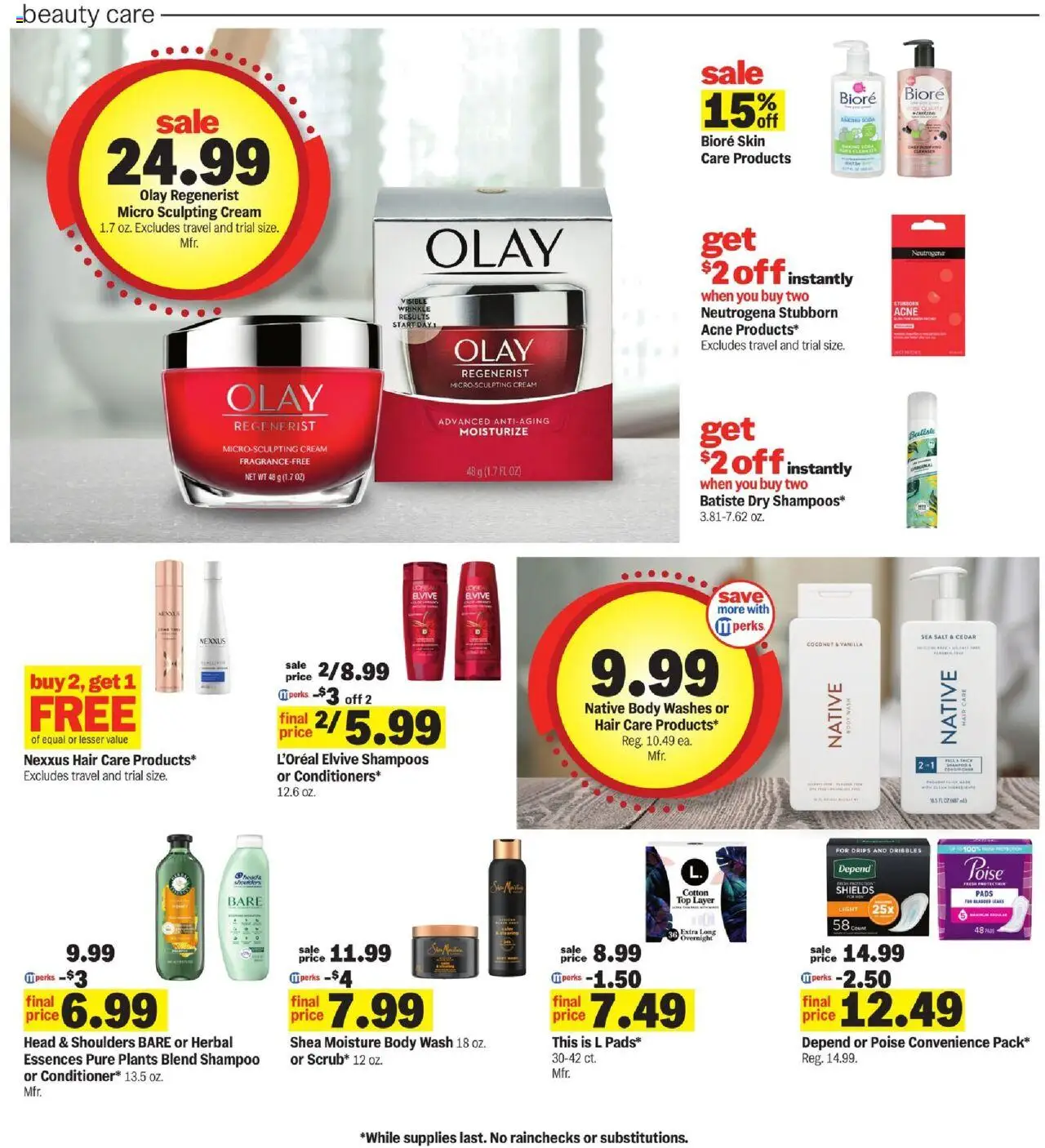 Meijer Weekly Ad - valid from 17.08.2025 | Page: 41 | Products: Shampoo, Pads, Cream, Body Wash