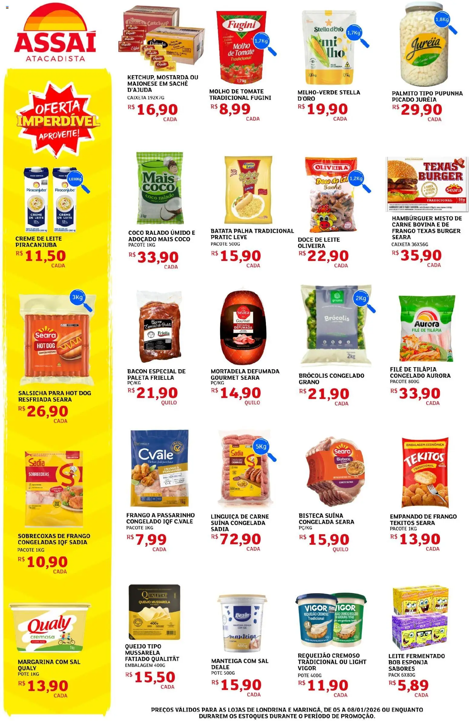 Assaí Atacadista Folheto - válido de 05.01.2026 | Página: 2 | Produtos: Coco, Hambúrguer, Requeijão, Doce de leite