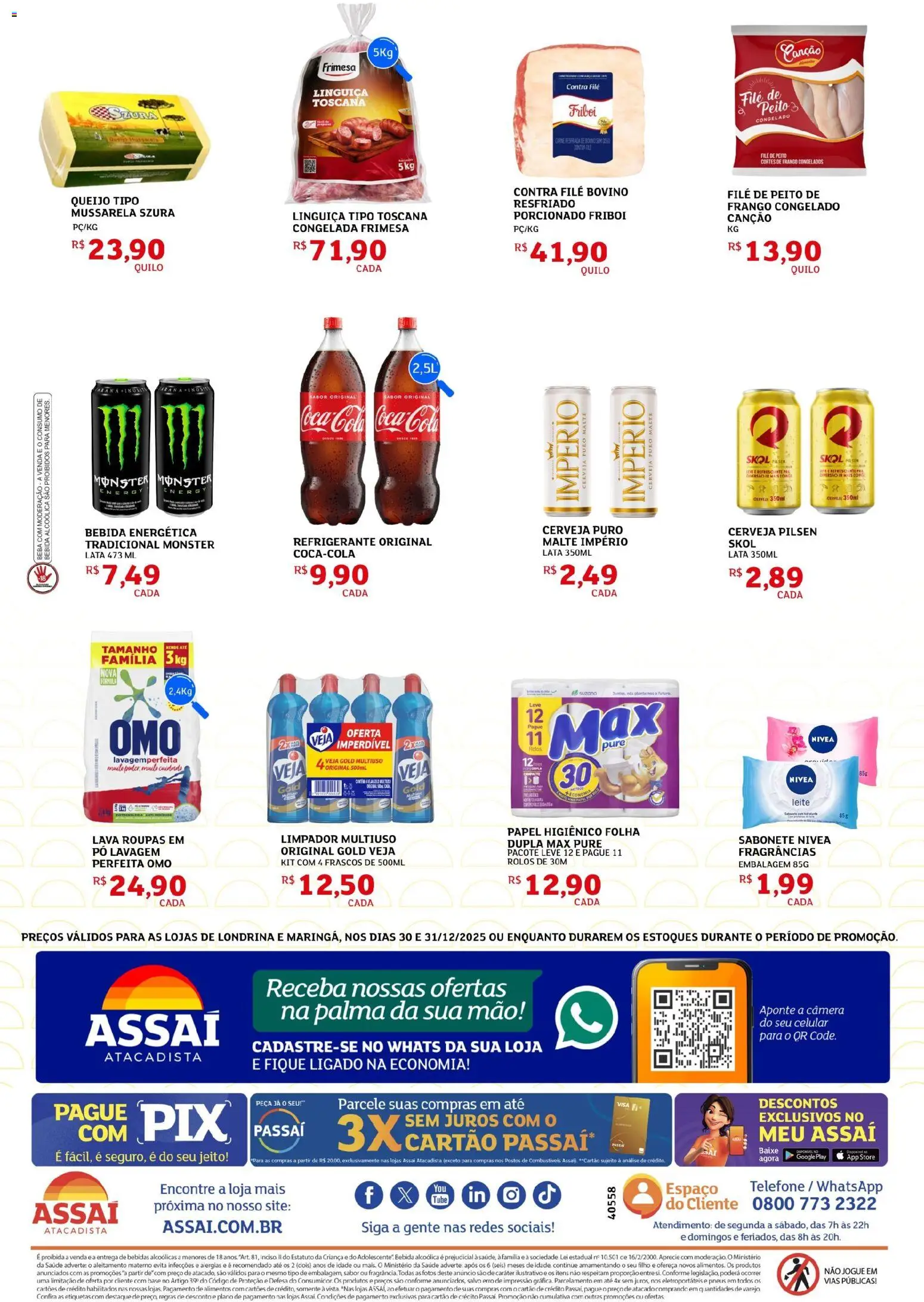 Assaí Atacadista Folheto - válido de 30.12.2025 | Página: 2 | Produtos: Celular, Limpador multiuso, Roupas, Refrigerante