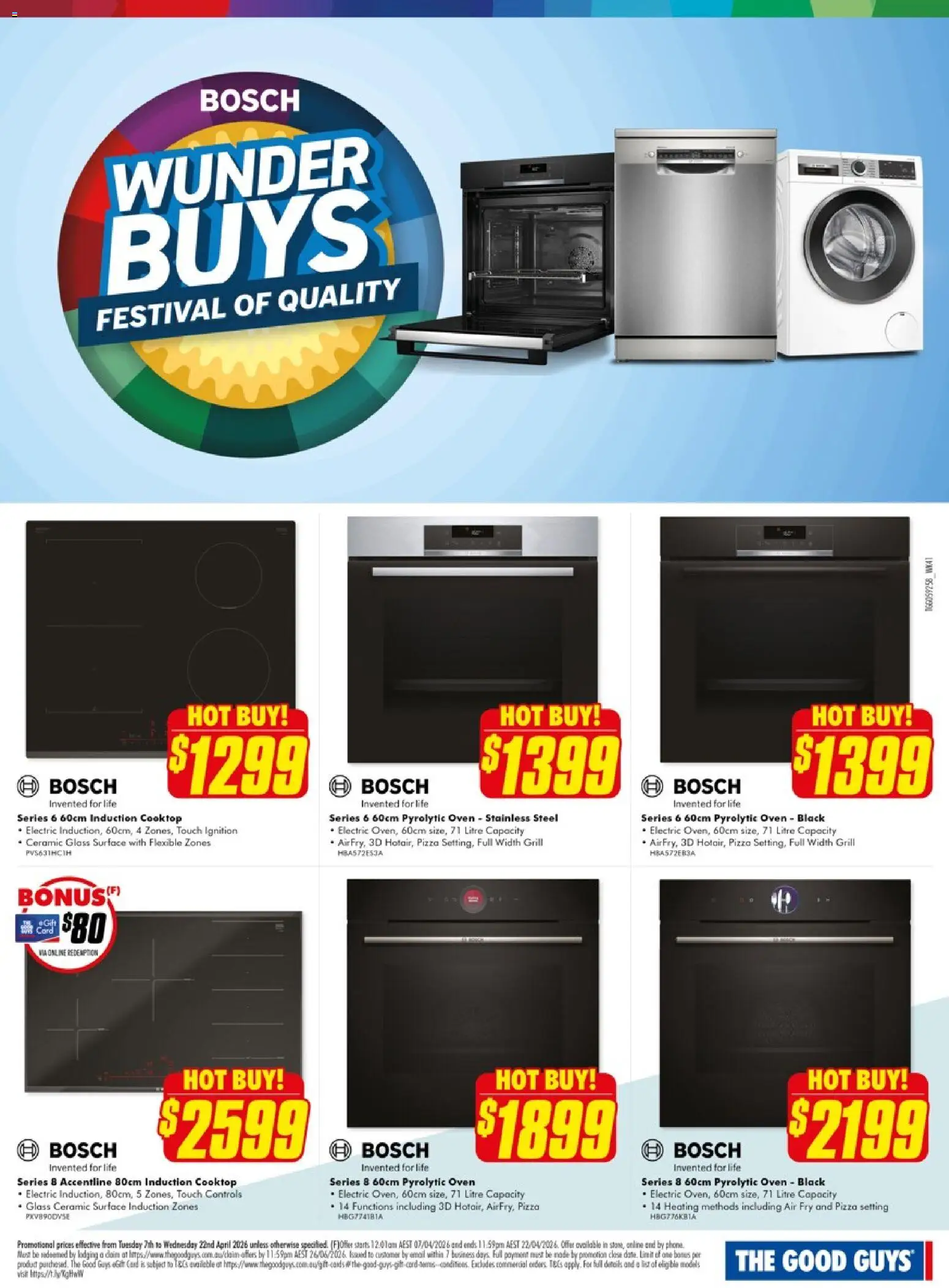 The Good Guys catalogue - valid from 06.04.2026 | Page: 6 | Products: Pizza, Oven, Cooktop, Grill