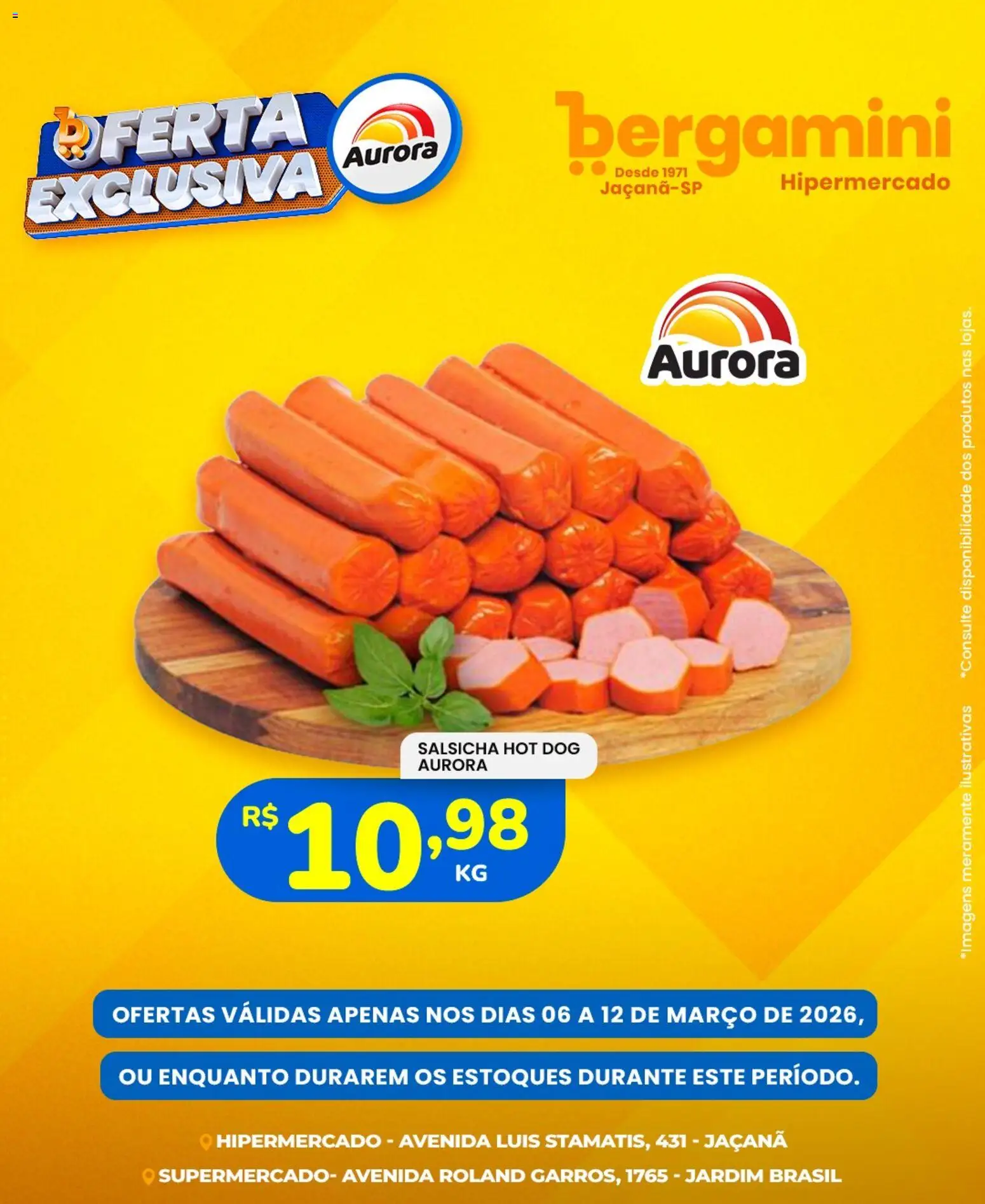 Supermercado Bergamini Folheto - válido de 06.03.2026 | Página: 1 | Produtos: Salsicha