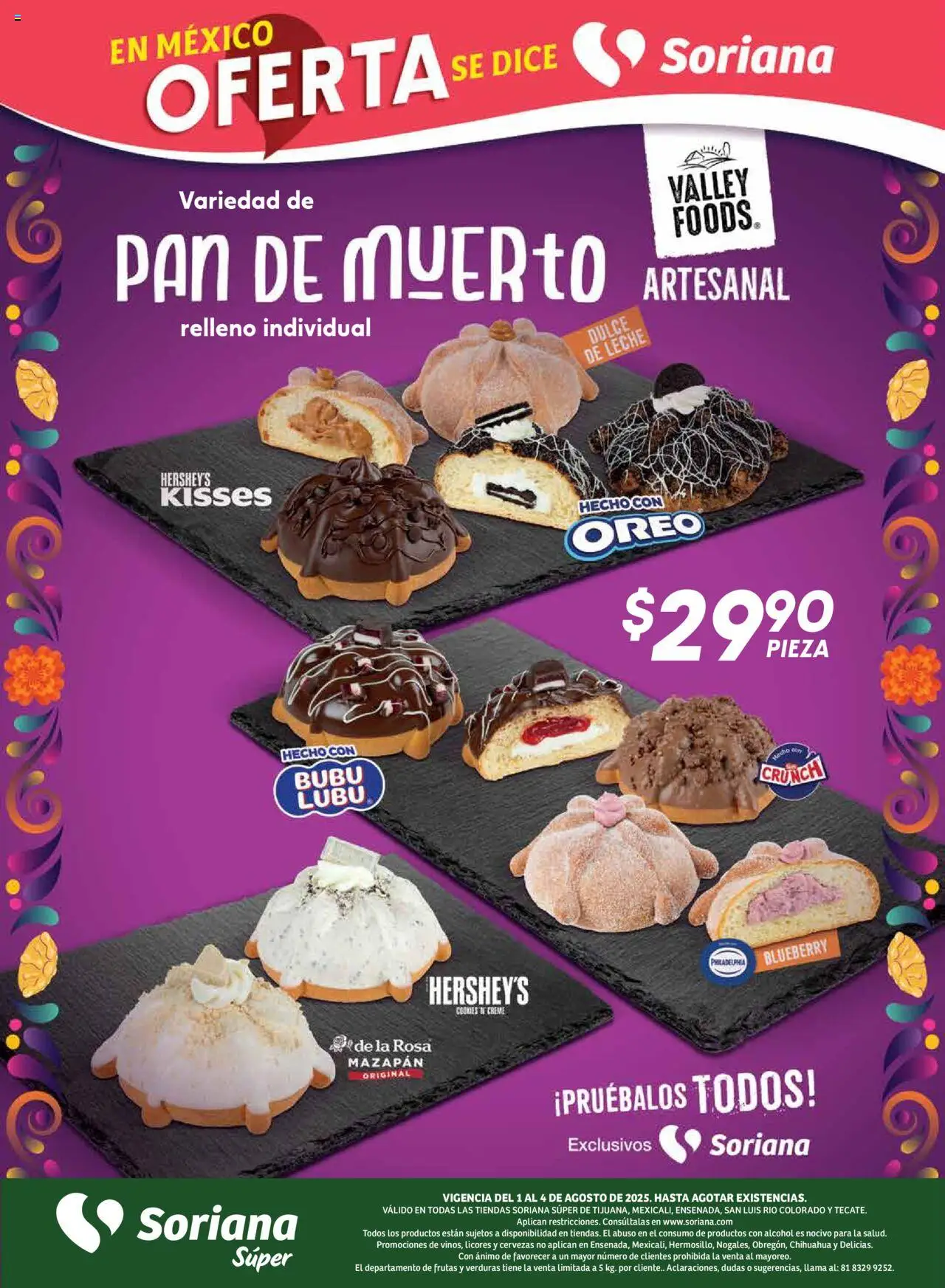 Nuevas ofertas de Soriana válidas en toda la República Mexicana desde el 01.08.2025. ¡Encuentra las mejores ofertas en Soriana - Fin de Semana Súper: Tijuana, Mexicali, Ensenada, San Luis Río Colorado y Tecate! | Página: 9 | Productos: Dulce de leche, Leche, Pan